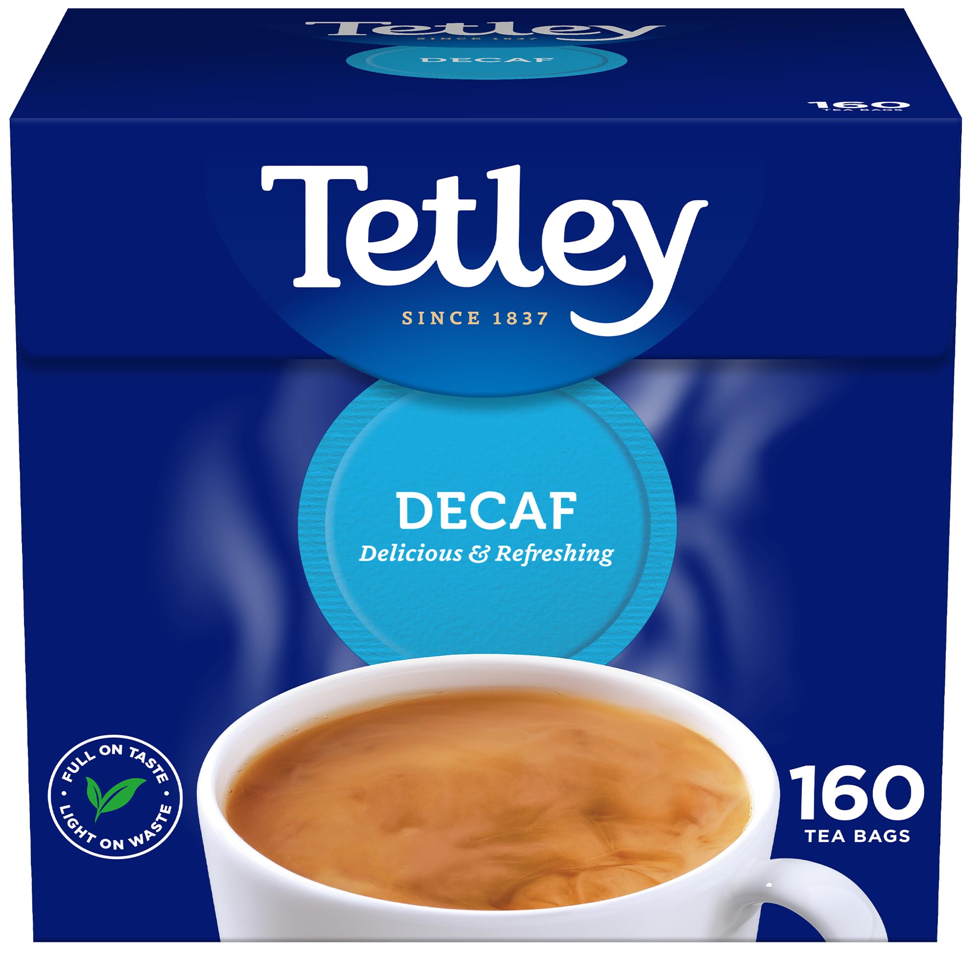 Tetley Original Decaf Black Tea Bags - Caffeine-Free, Rich Flavour | 160 Count, Single Pack 1