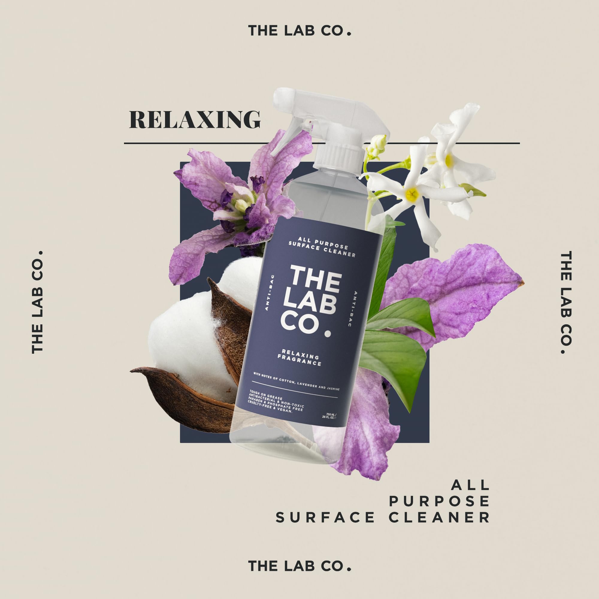 The Lab Co. Antibacterial All Purpose Cleaner - 750ml Multi Surface Cleaning | Streak Free