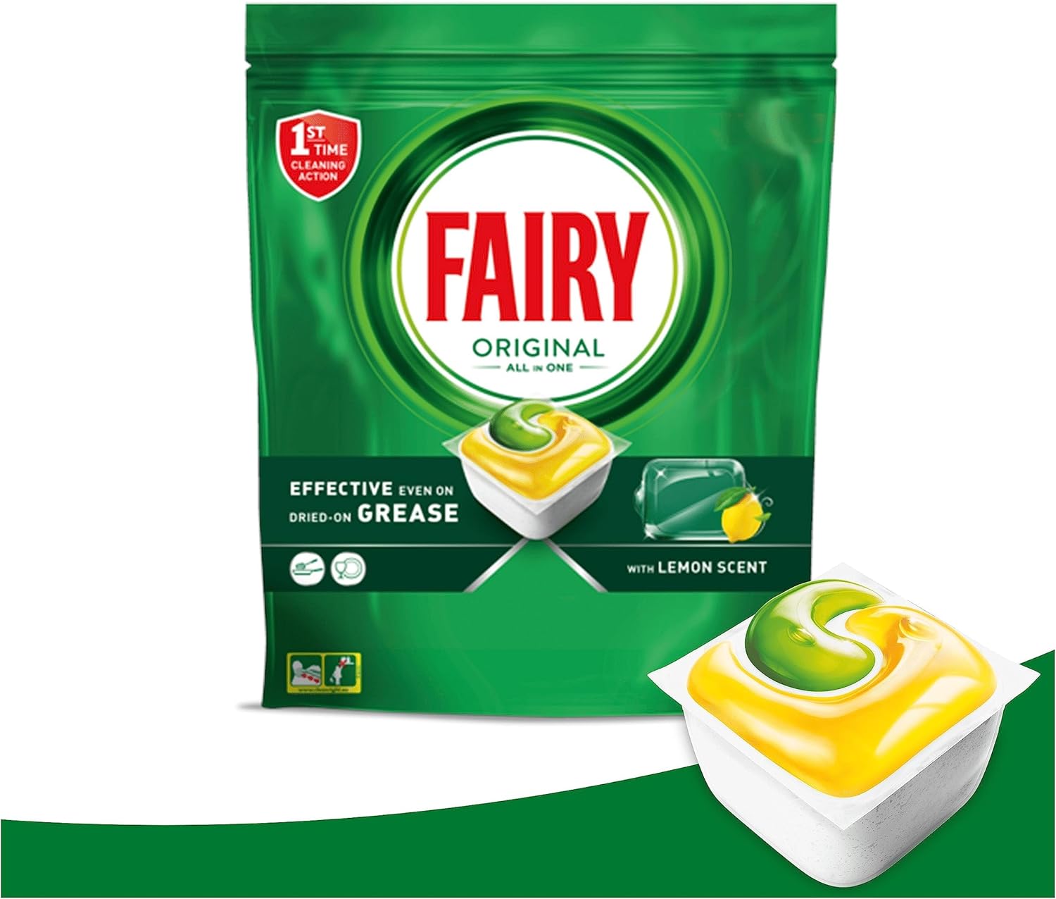 Fairy Original All in One Dishwasher Tablets, Lemon, 84 Count