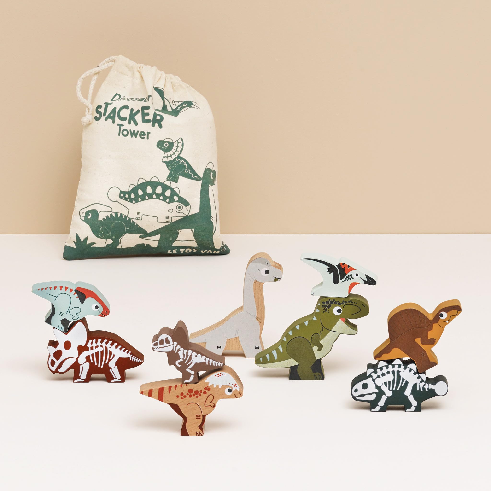 Le Toy Van Jurassic Dinosaurs Stacking Toy - 10 Piece Set | Ages 18 Months+ 2