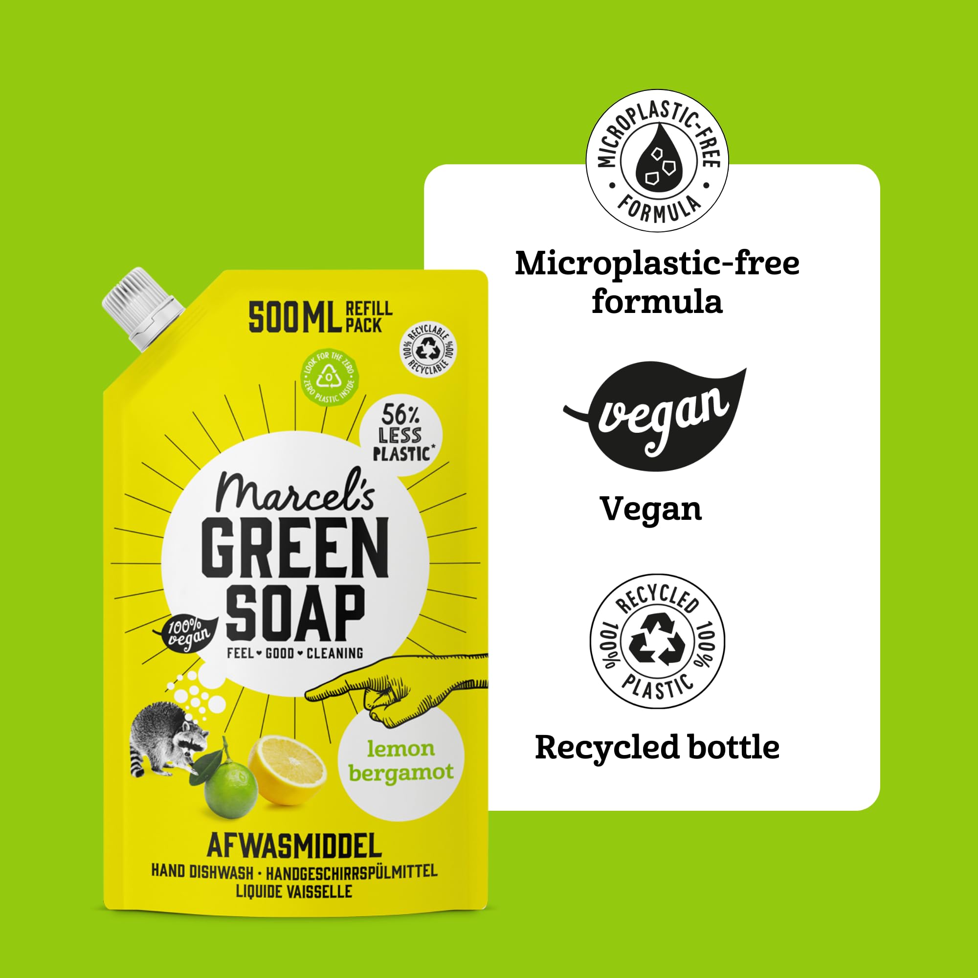 Marcel's Green Soap - Washing-up Liquid Lemon & Bergamot Refill (1L)