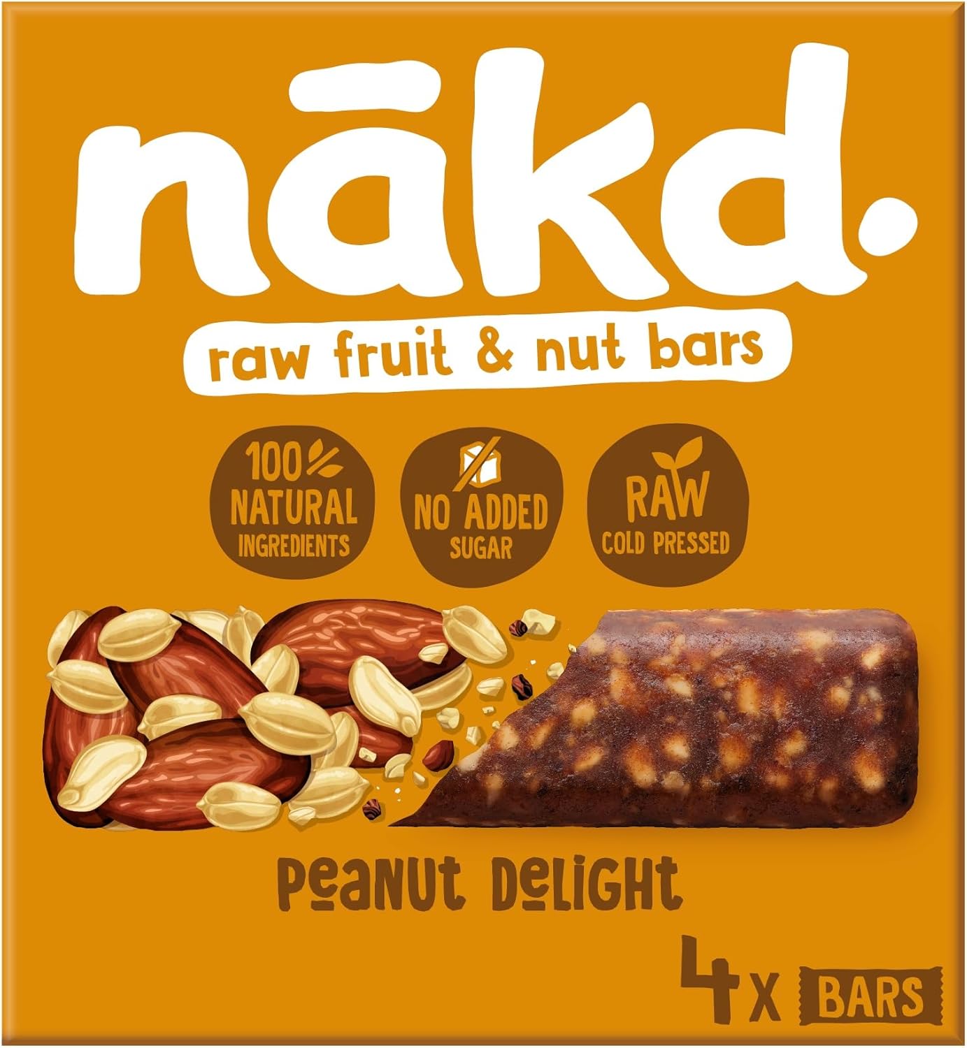 Nakd Peanut Delight Natural Fruit & Nut Bars - Vegan, Gluten-Free, No Added Sugar 6
