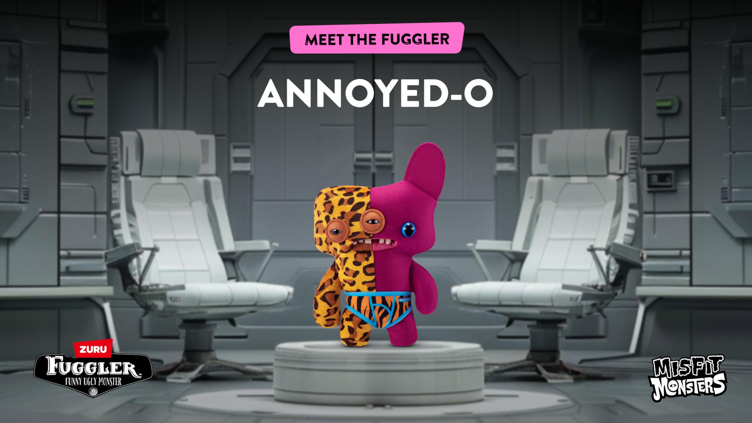 Fuggler Misfit Monsters 9-inch Series 1 - Annoyed-o Leopard & Burgundy Plush Toy by ZURU 3