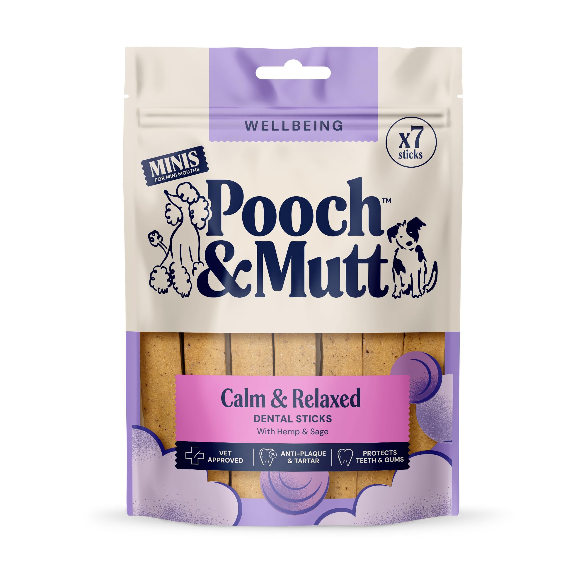 Pooch & Mutt Calming Dog Dental Sticks - Anxiety Relief & Dental Care | 200g Pack