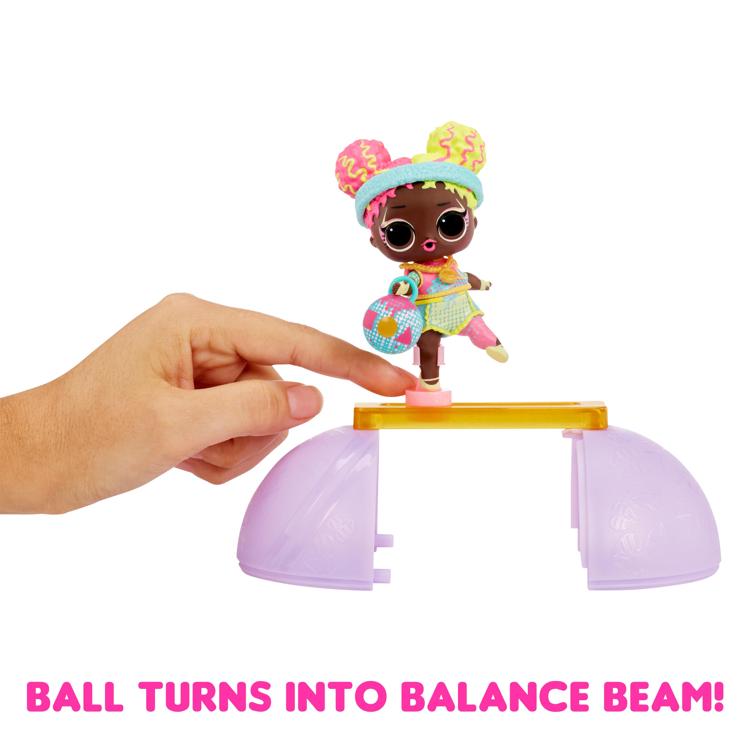 L.O.L. Surprise! All Star Sports - Gymnastics Theme Collectible Doll with Balance Beam Ball & 8 Surprises - Ages 3+