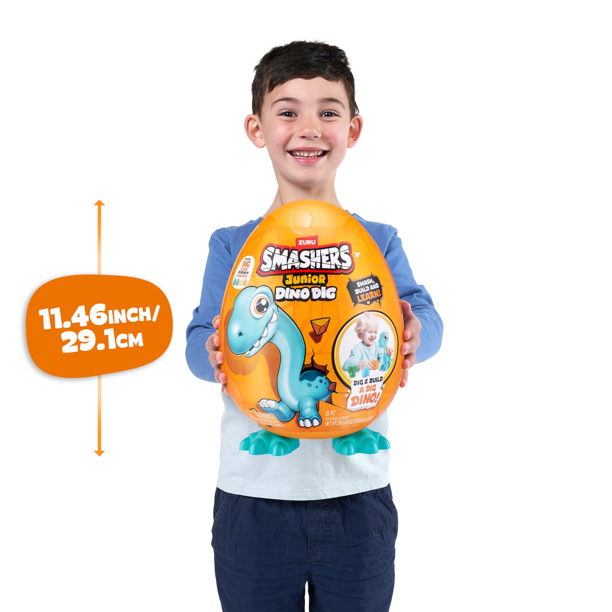 Smashers Junior Dino Dig Large Egg - T-Rex Buildable Dino Playset for Toddlers 18m+ 11