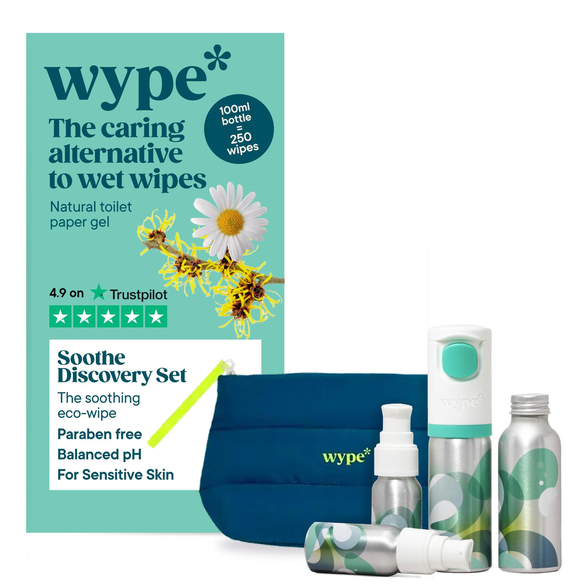 Wype Soothe Discovery Set - Toilet Roll Gel, 5-Piece Set
