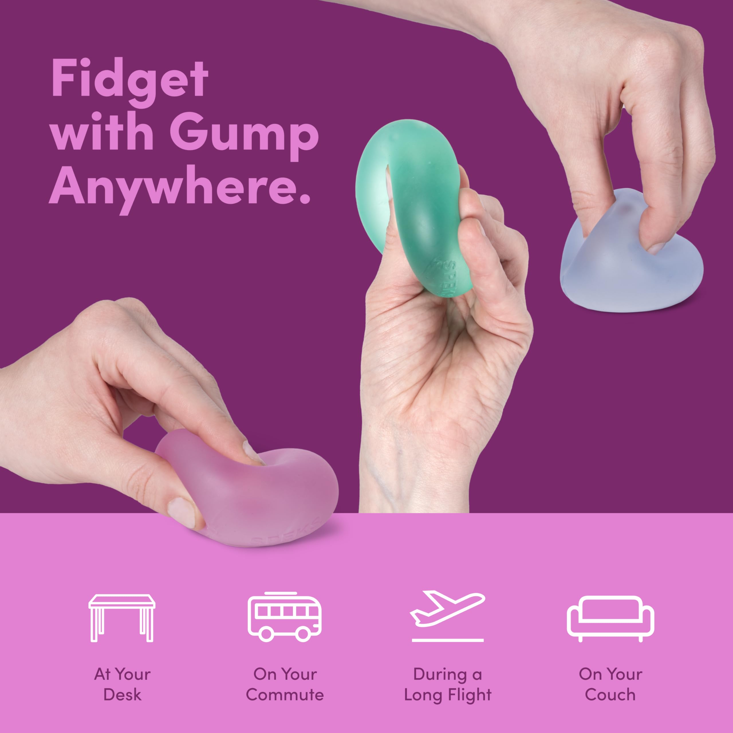 Speks Gump Stress Balls - Silky Soft Memory Gel Squishy Fidget Toy for Adults and Teens 14+ | Moon Jelly 11