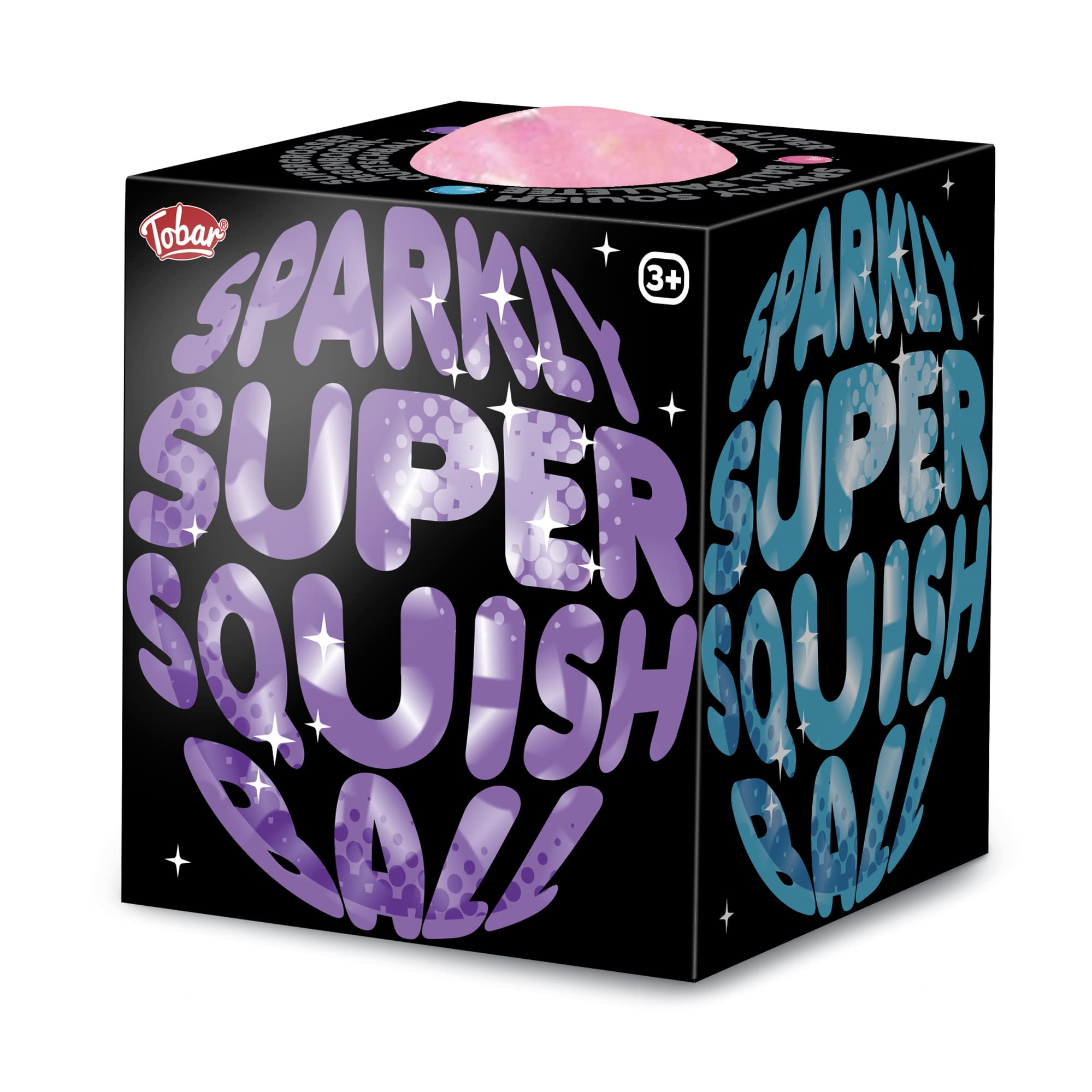 Tobar Scrunchems Sparkly Super Stress Squish Ball Toy - 12cm Sphere, 740g, Ages 3+