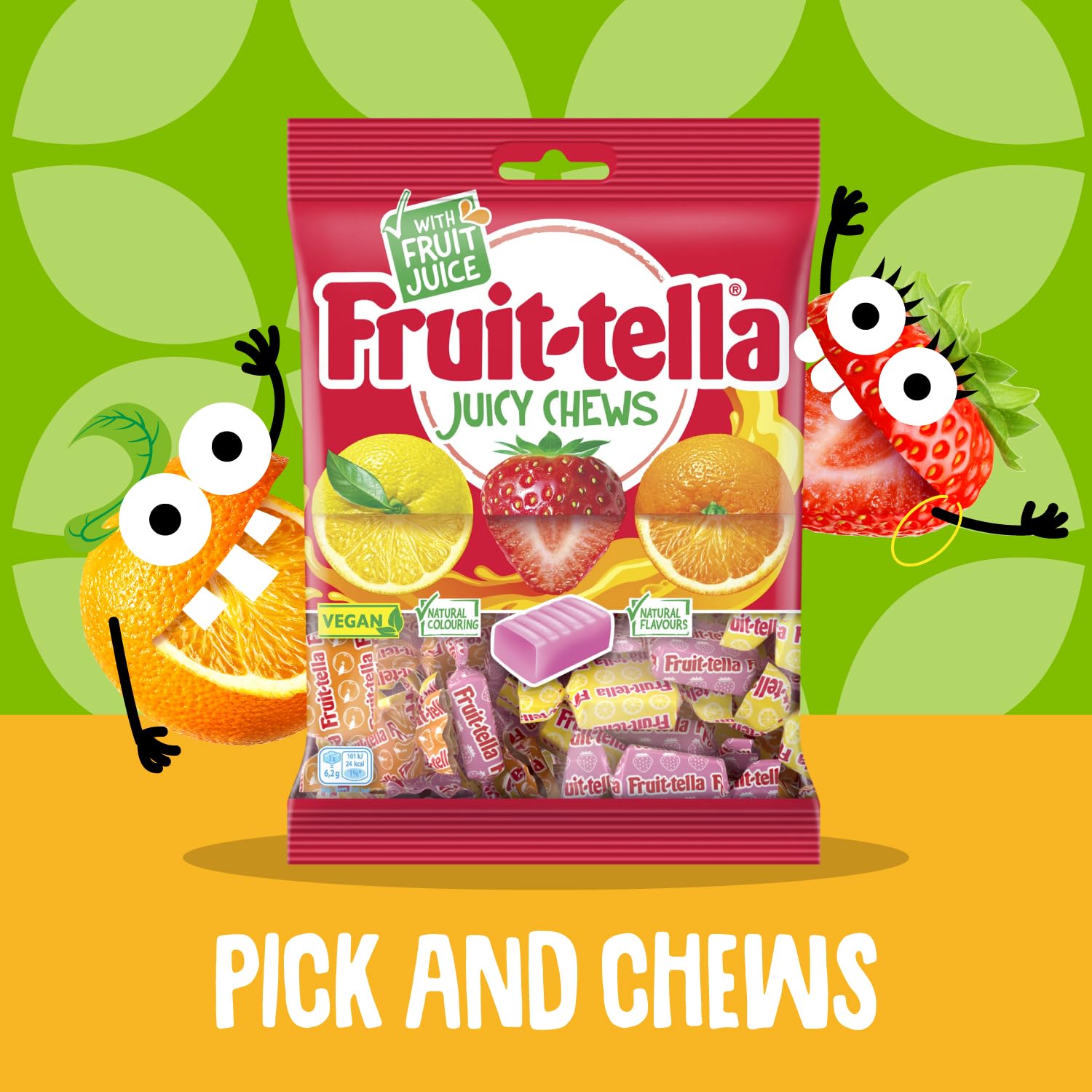 Fruittella Juicy Chews – Kaubonbons mit gemischtem Erdbeer-, Orangen- und Zitronengeschmack (1,36 kg) 3