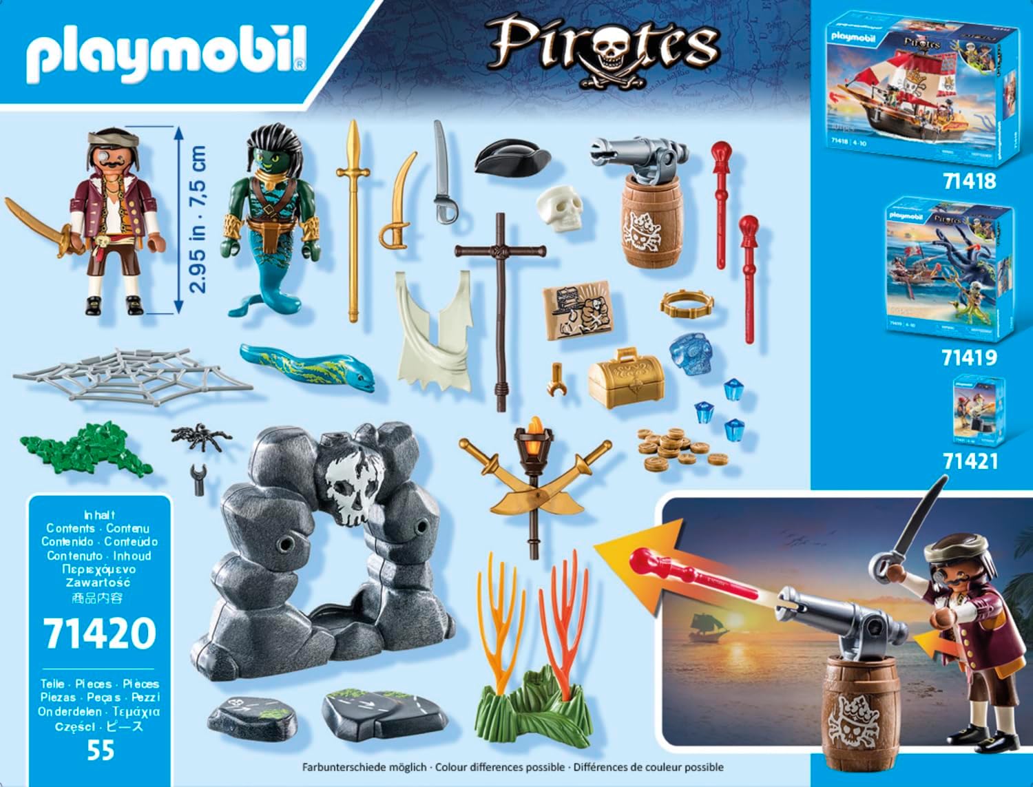 Playmobil Pirates: Pirate vs. Deeper – Treasure Hunt Playset for Kids 4+ 3