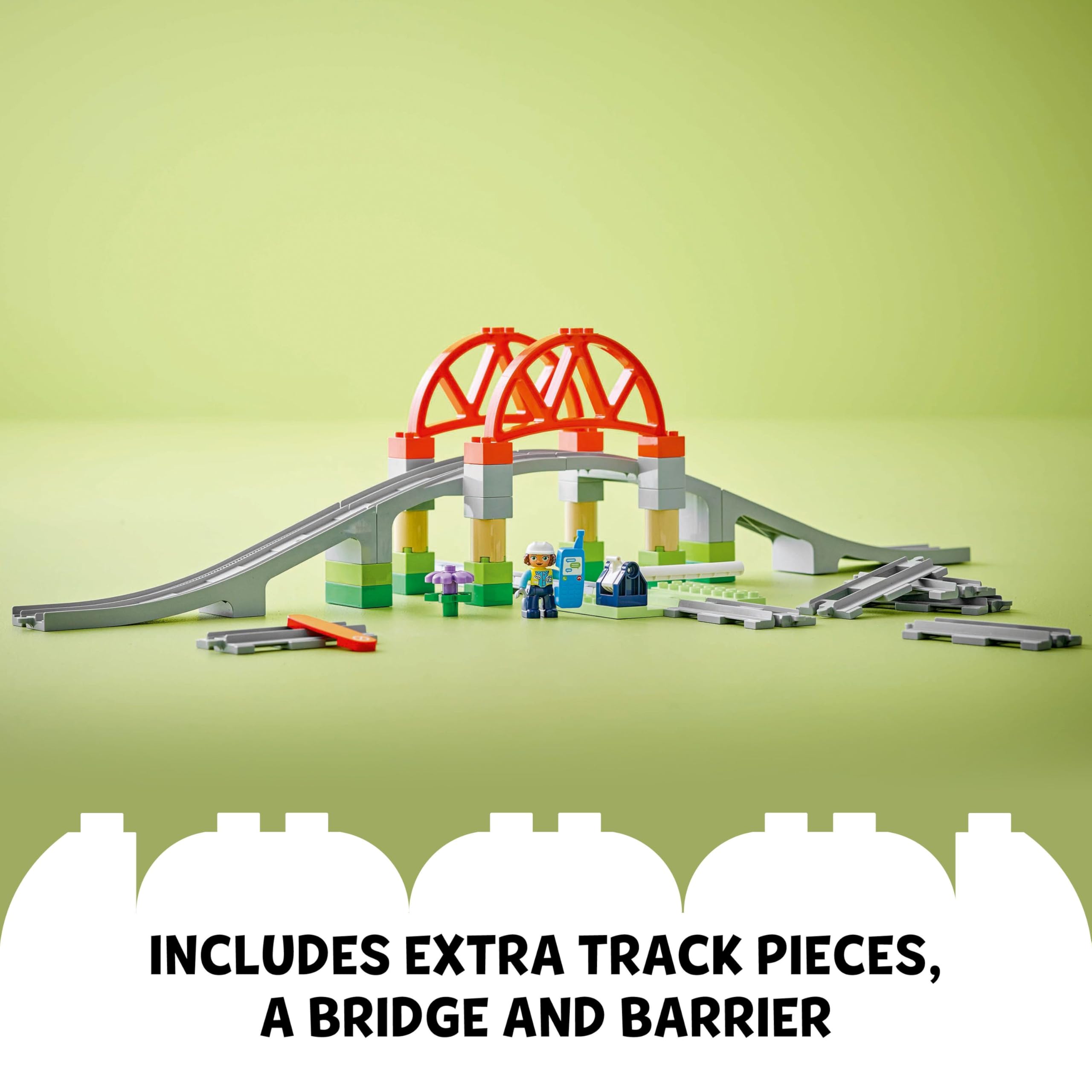 LEGO DUPLO Train Bridge and Tracks Expansion Set 10426 | Ages 2+ | Educational Building Toy 5