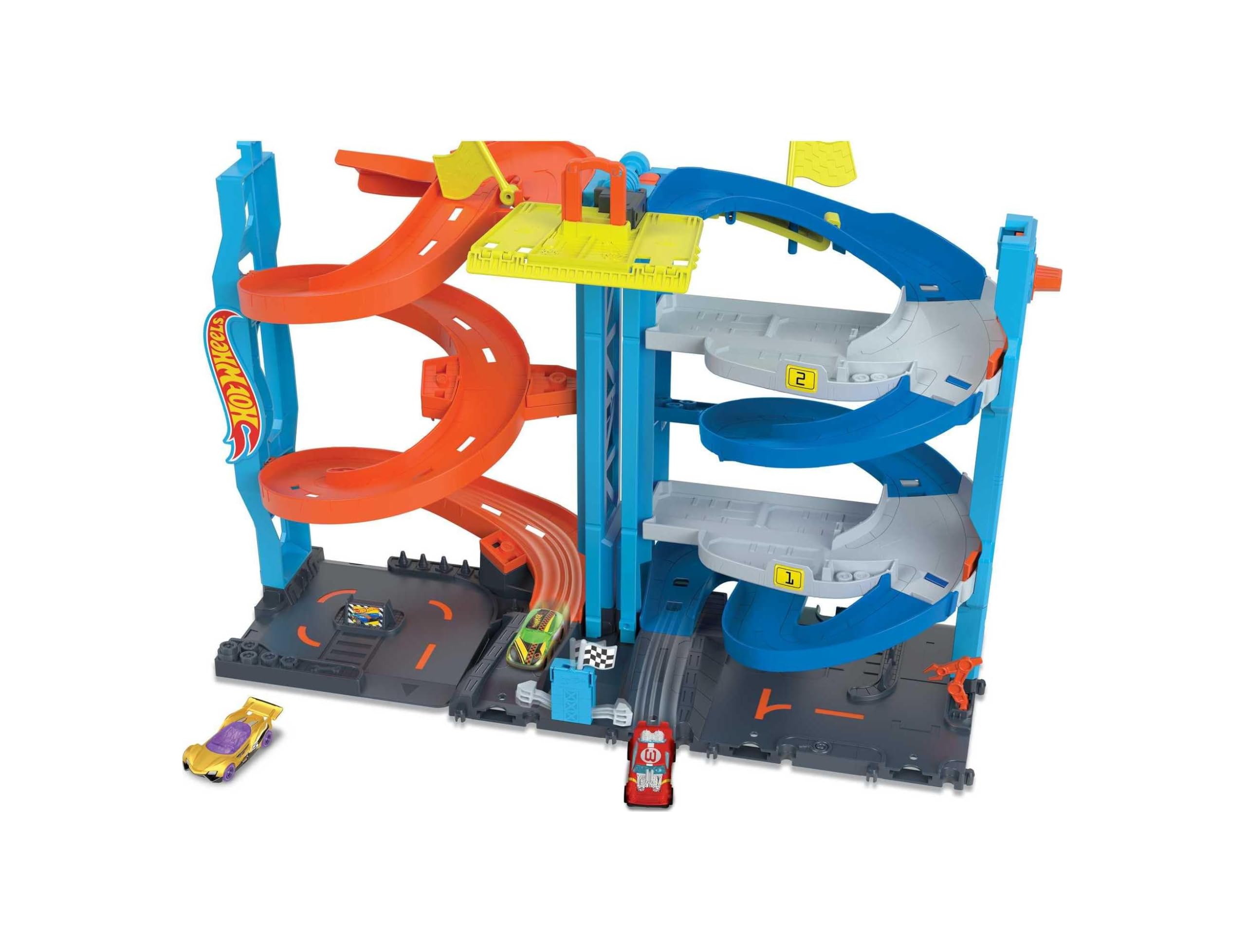 Hot Wheels City Transforming Race Tower - 2-in-1 Racing Playset with Elevator & 1:64 Scale Car, Ages 3+ 8