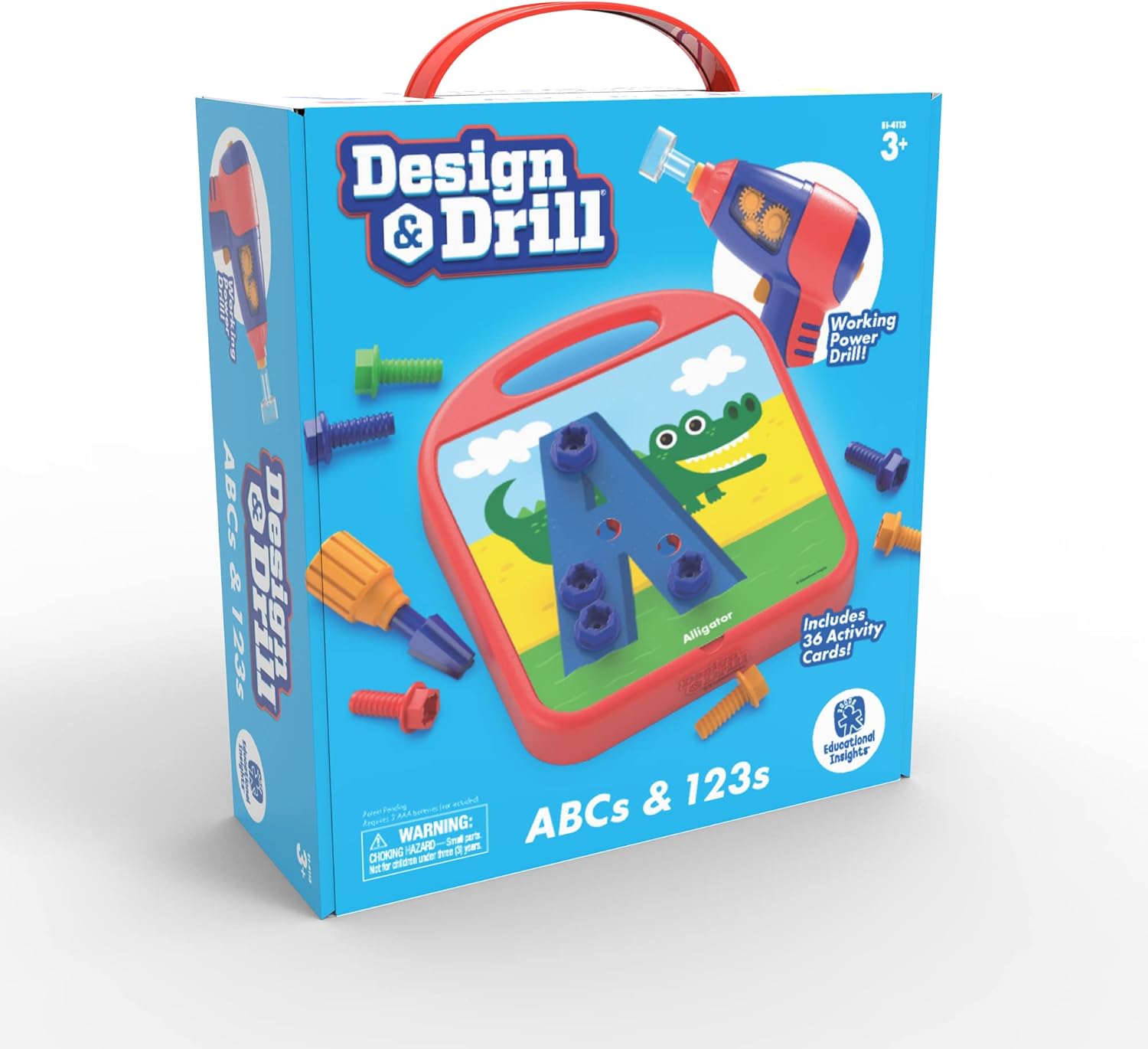 Learning Resources Design & Drill ABCs & 123s - Educational Building Playset for Ages 3+