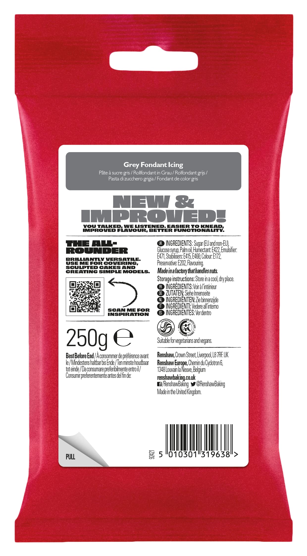 Renshaw Just Roll With It Ready to Roll Fondant Icing - Grey, 250 g 5