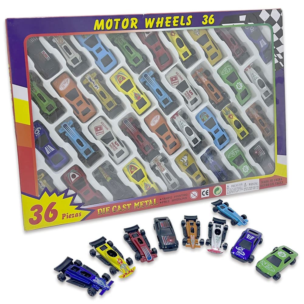 Ram 36-Piece Die Cast Metal Toy Cars Set - Multicolor Vehicle Playset for Kids