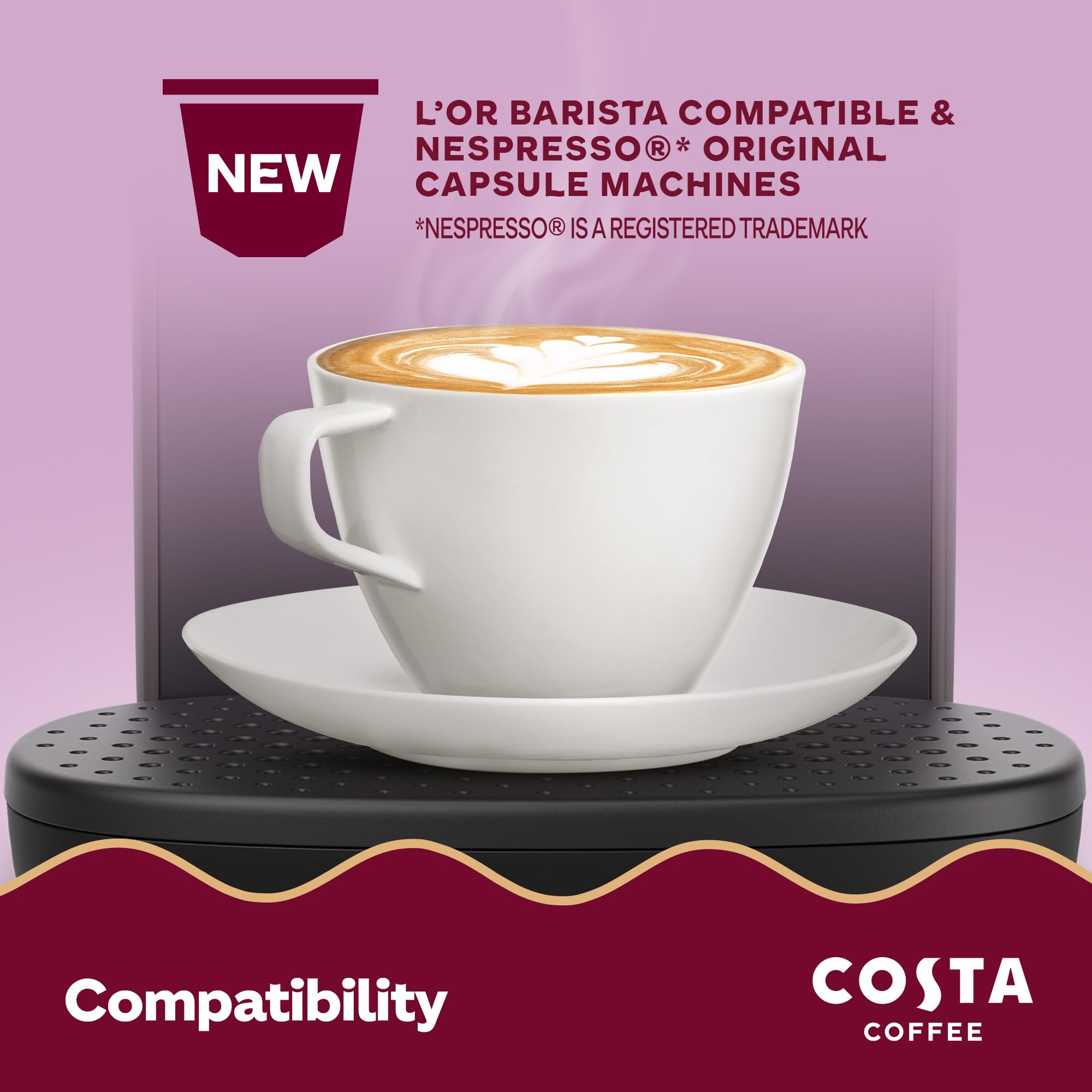 Costa - Smooth Medium Roast Aluminium Coffee Pods (Pack of 100, Fortuna Model)