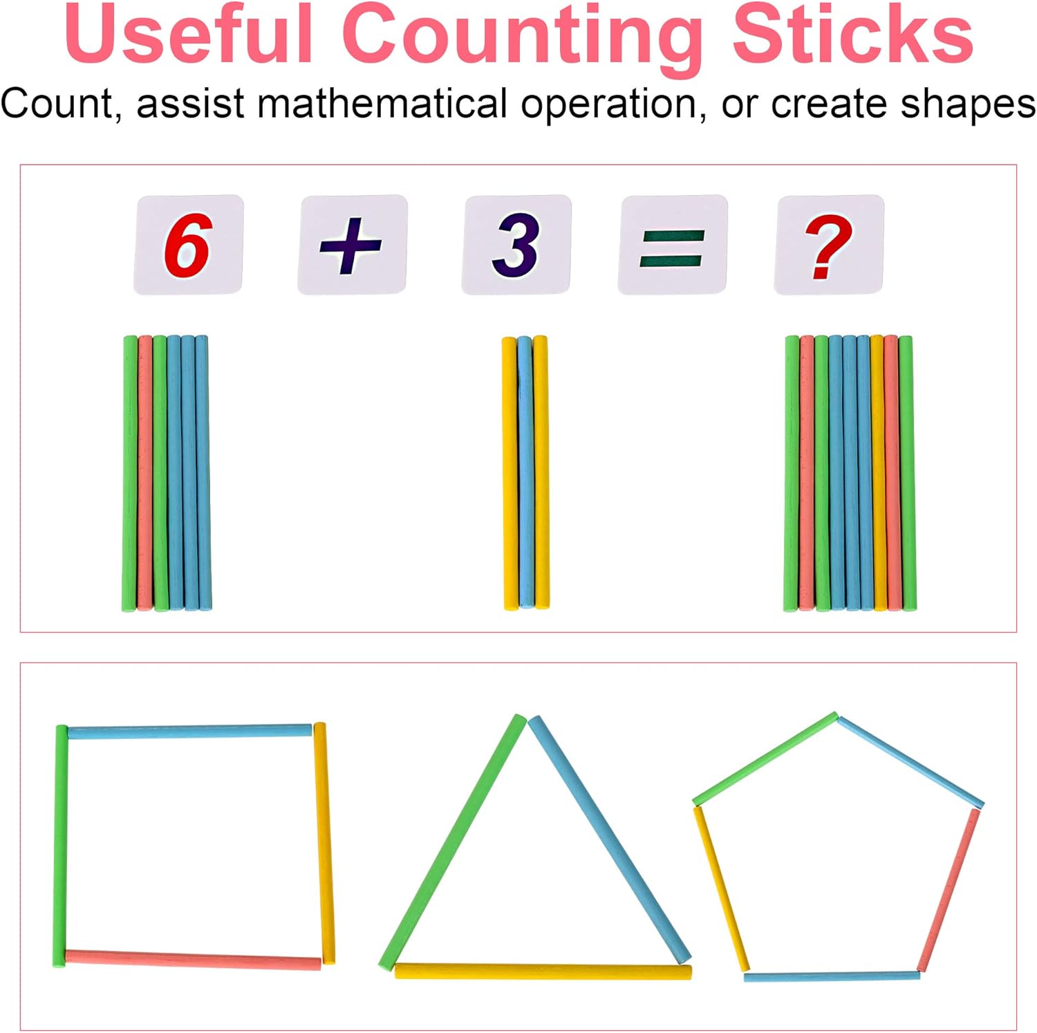 Wooden Frame Abacus for Kids - 10-Row Educational Toy with Multi-Color Beads, Alphabet & Number Cards