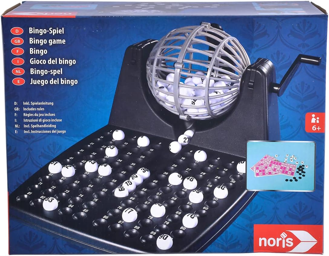 noris 606150493 Bingo Drum Set with 90 Balls, 12 Cards & Chips - Ocean Tides 4