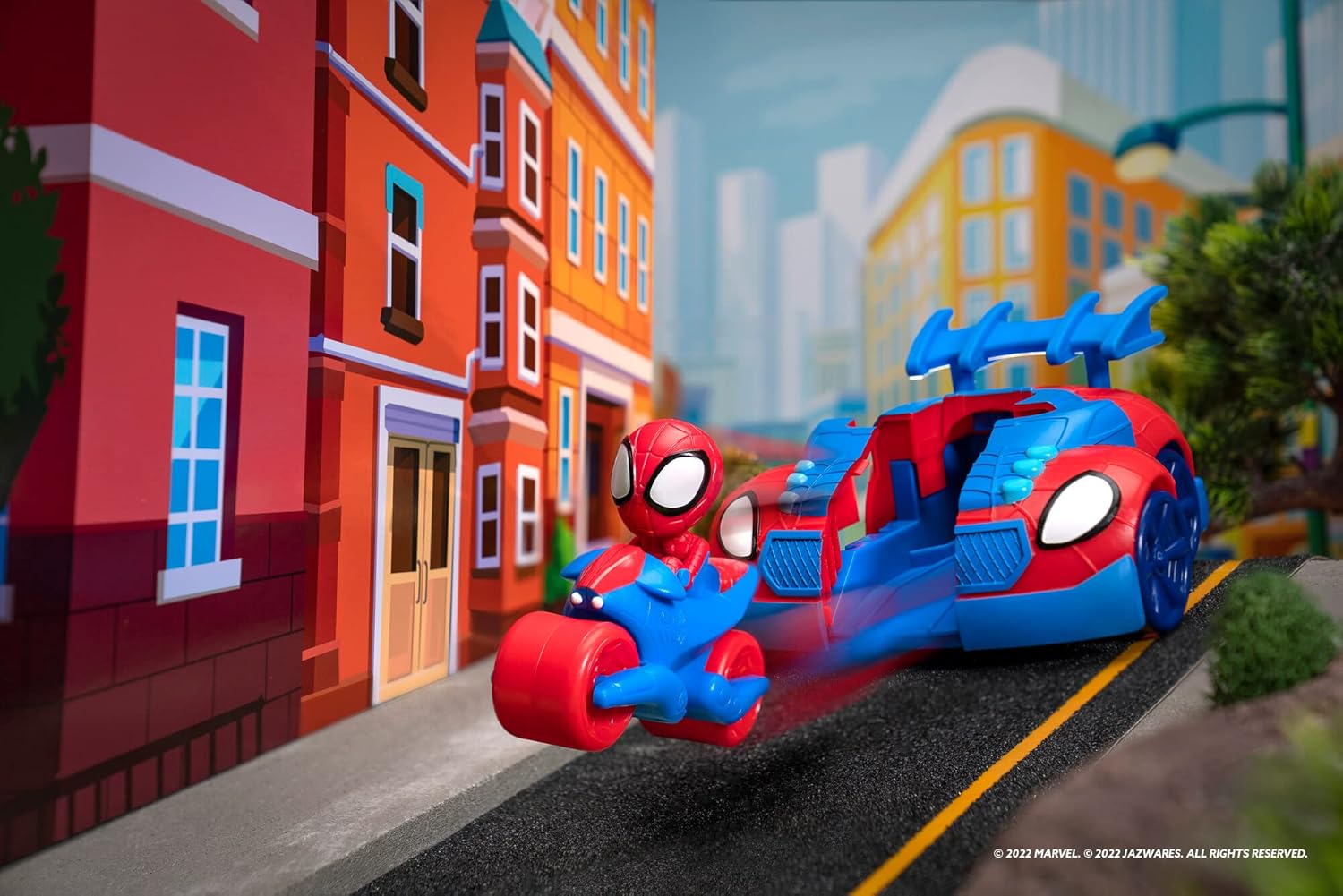 Spidey and Friends Web Strike 2-in-1 Vehicle - Launchable Web Cycle for Kids 3+ 3