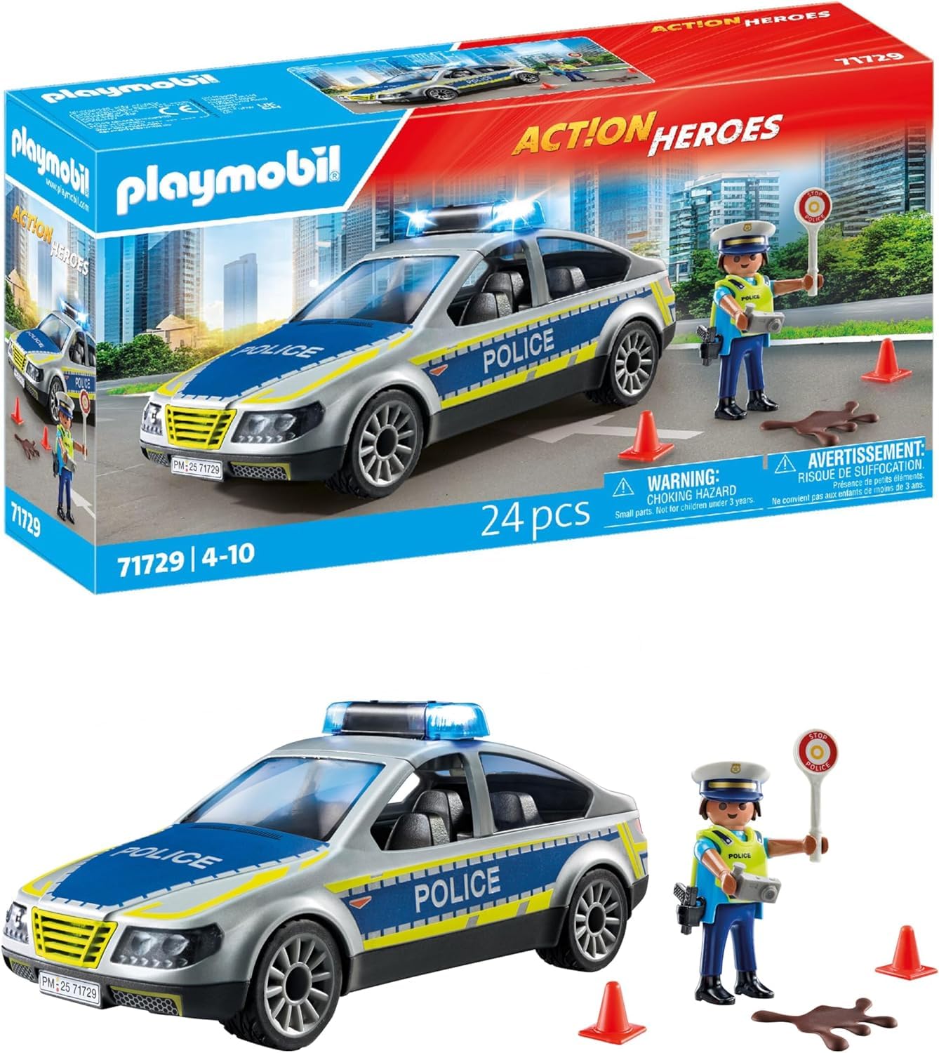 Playmobil Action Heroes Police Patrol Car - Vehicle Playset for Kids 4+