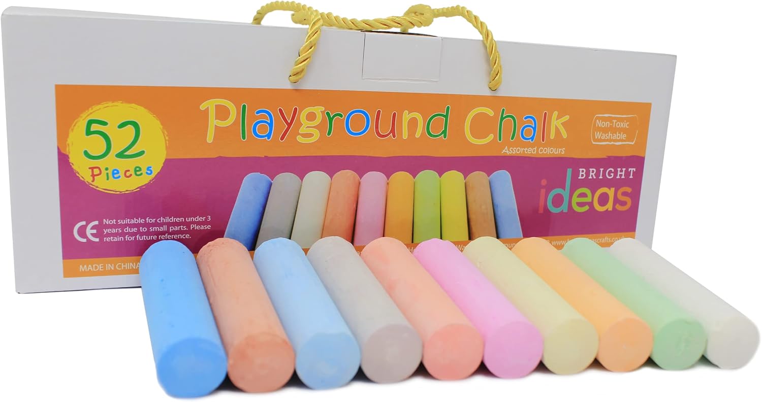 Bright Ideas PK52 Giant Playground Chalk - Assorted Colours for Outdoor Fun 4