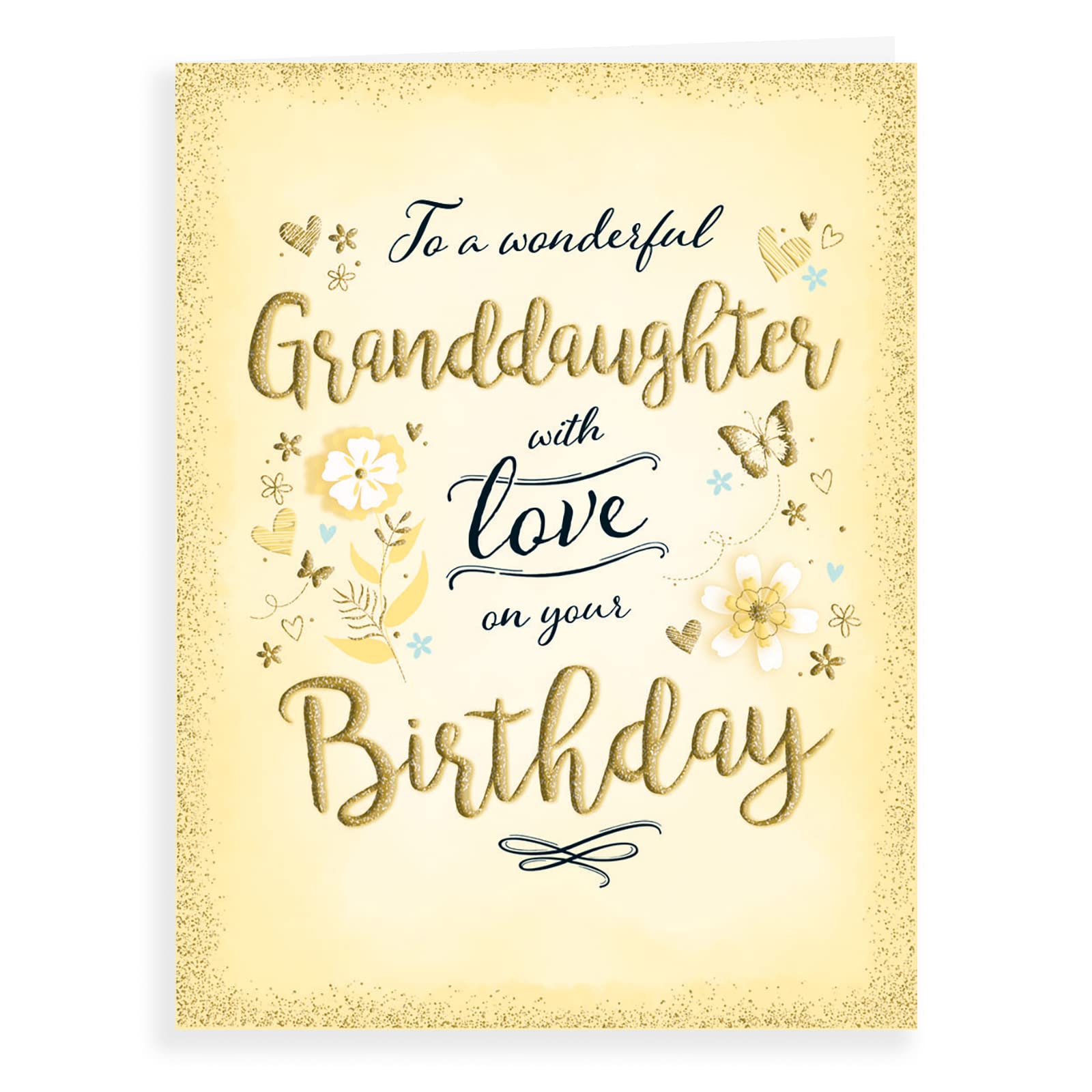 Piccadilly Greetings Birthday Card for Granddaughter | 8 x 6 Inches | Flowers on Lemon Design 1