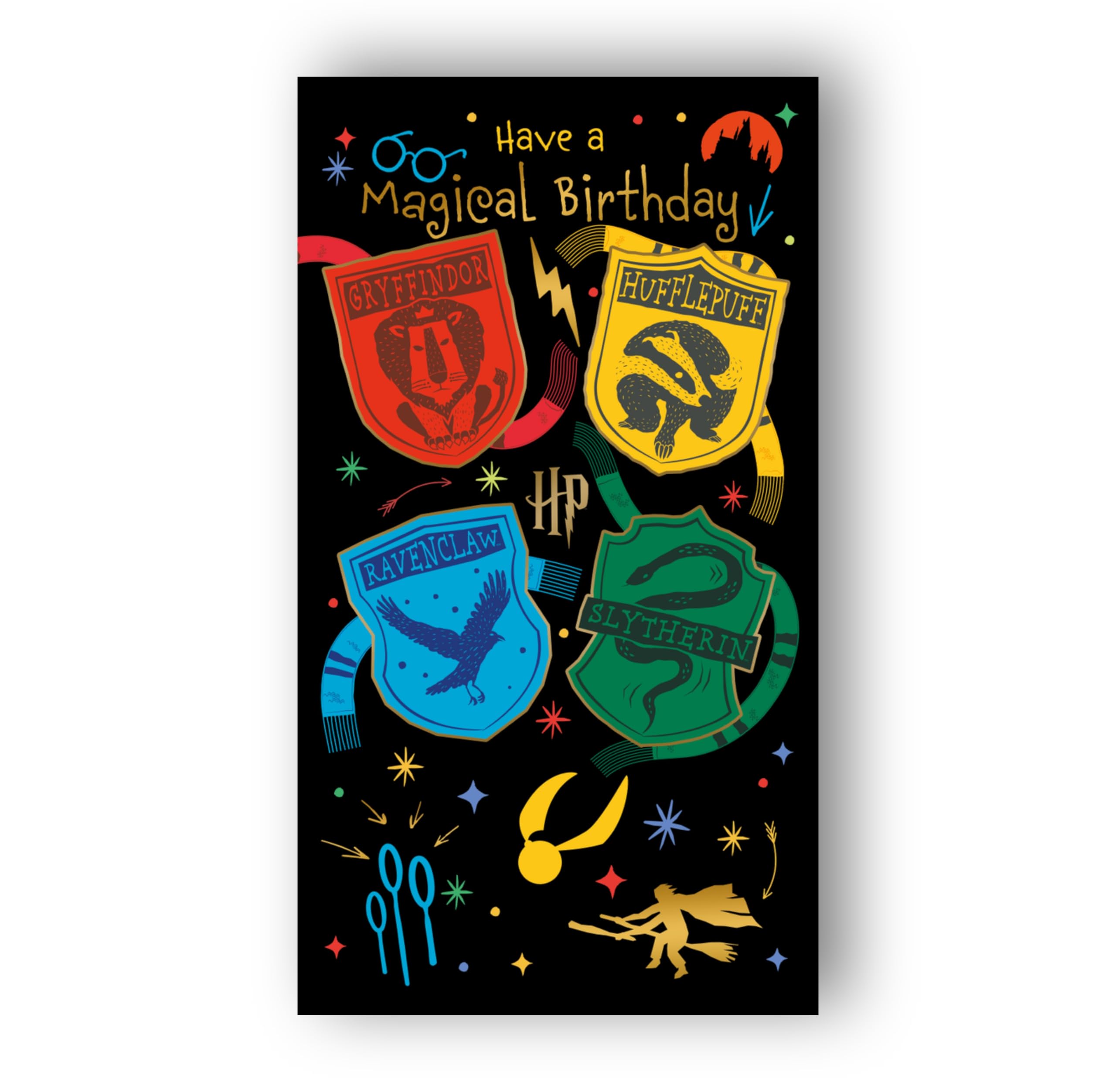 Danilo Promotions LTD Harry Potter Birthday Card - Magical Birthday Message | Official Hogwarts Design 1
