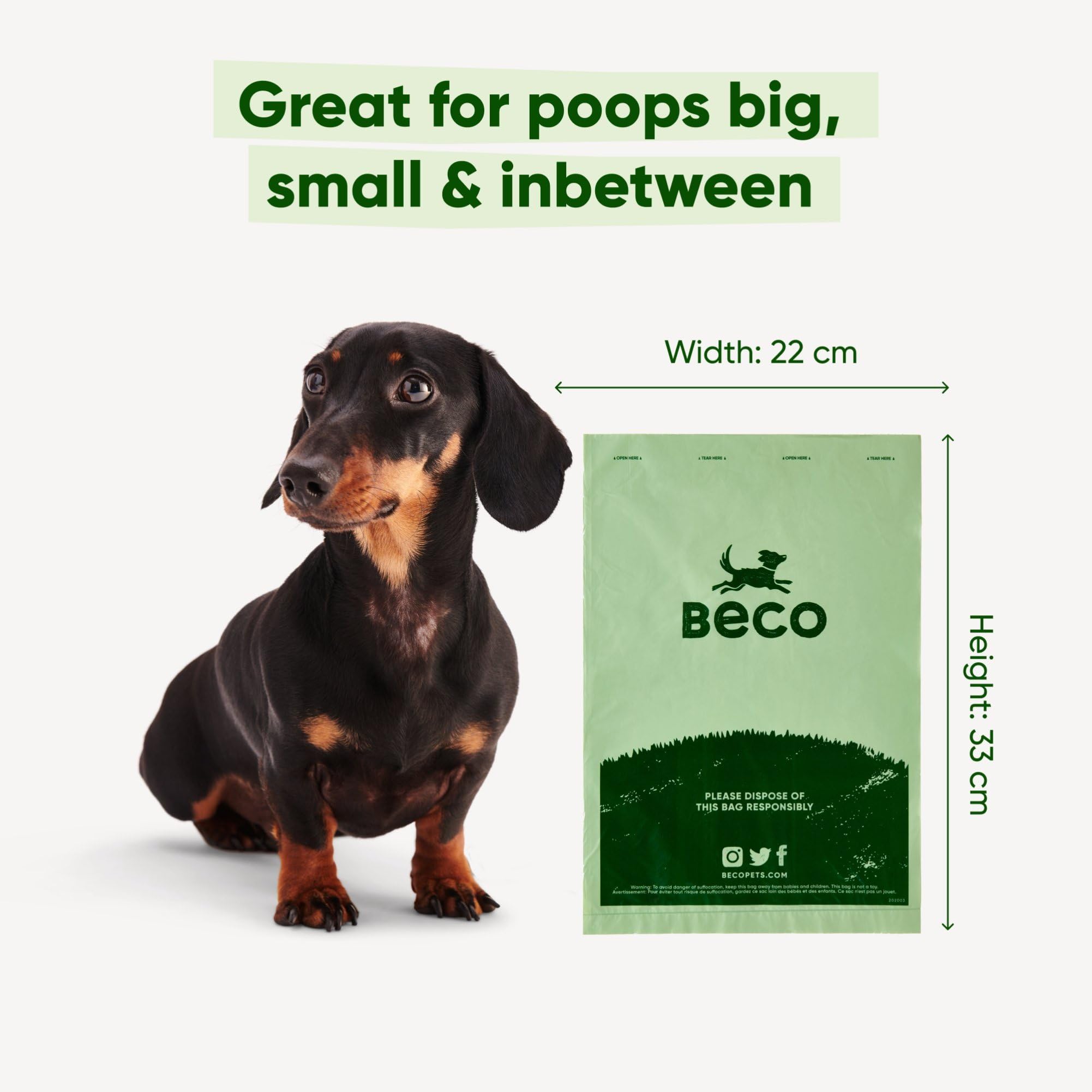 Beco Strong & Large Poop Bags - 120 Bags (8 Rolls of 15) - Unscented Dog Poo Bags 5