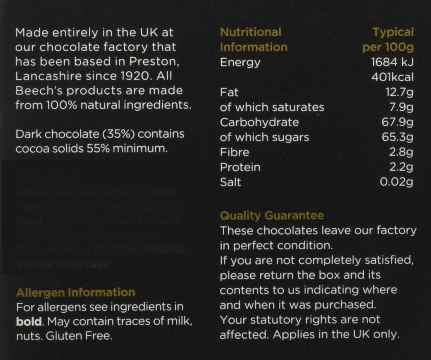 Beech's Violet Creams 90g - Dark Chocolate Covered Violet Fondants 3