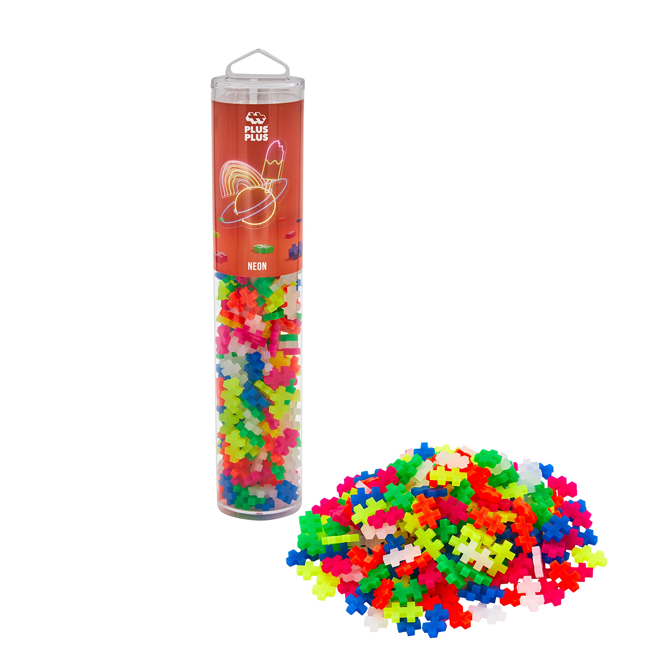 PLUS PLUS Building Blocks Toy - Neon 240 pc Creative Learning STEM Set for Ages 5+