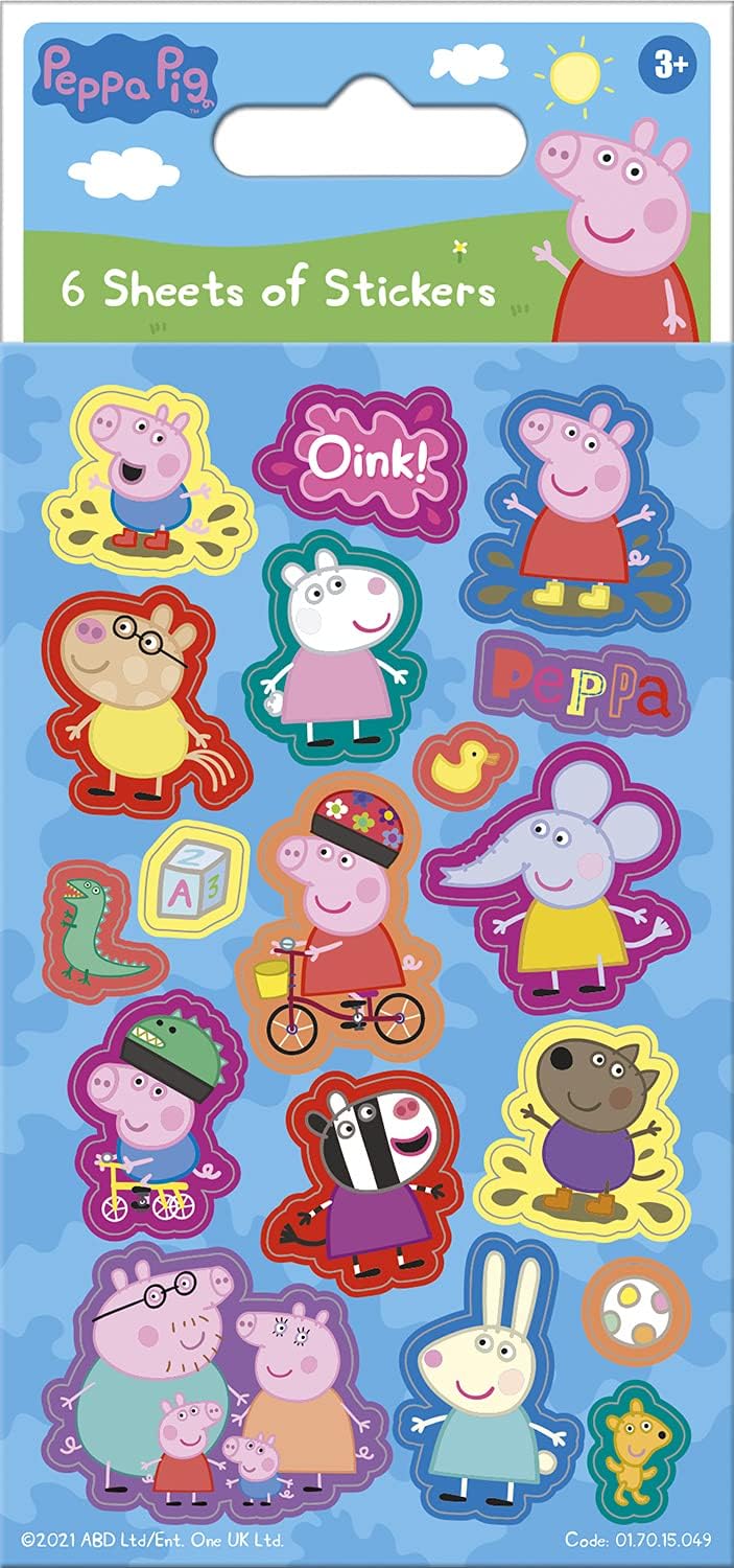 Paper Projects Peppa Pig Party Pack - Blue Reusable Foil Stickers (6 Sheets) 3
