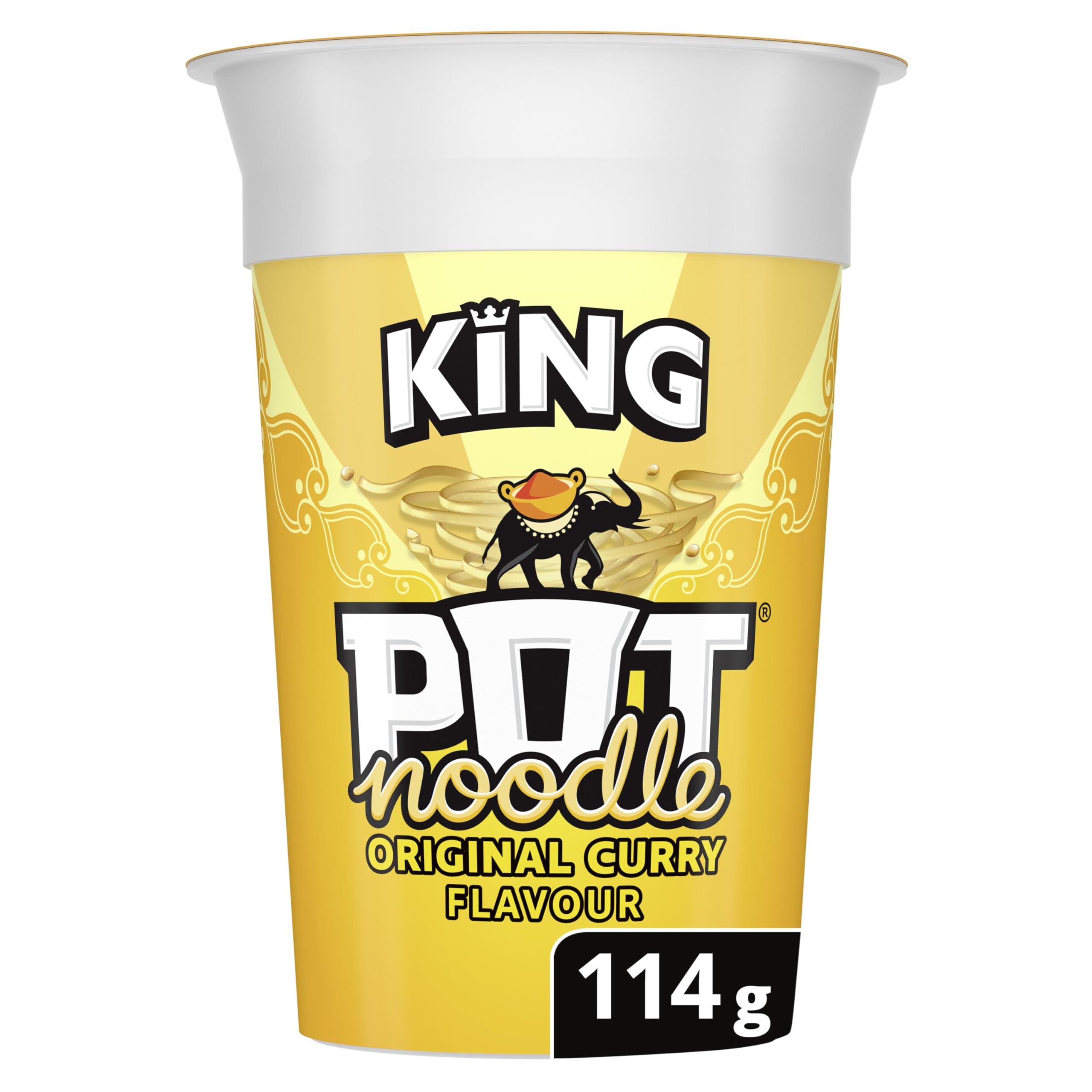 Pot Noodle King Size Original Curry Instant Vegetarischer Nudelsnack 114g