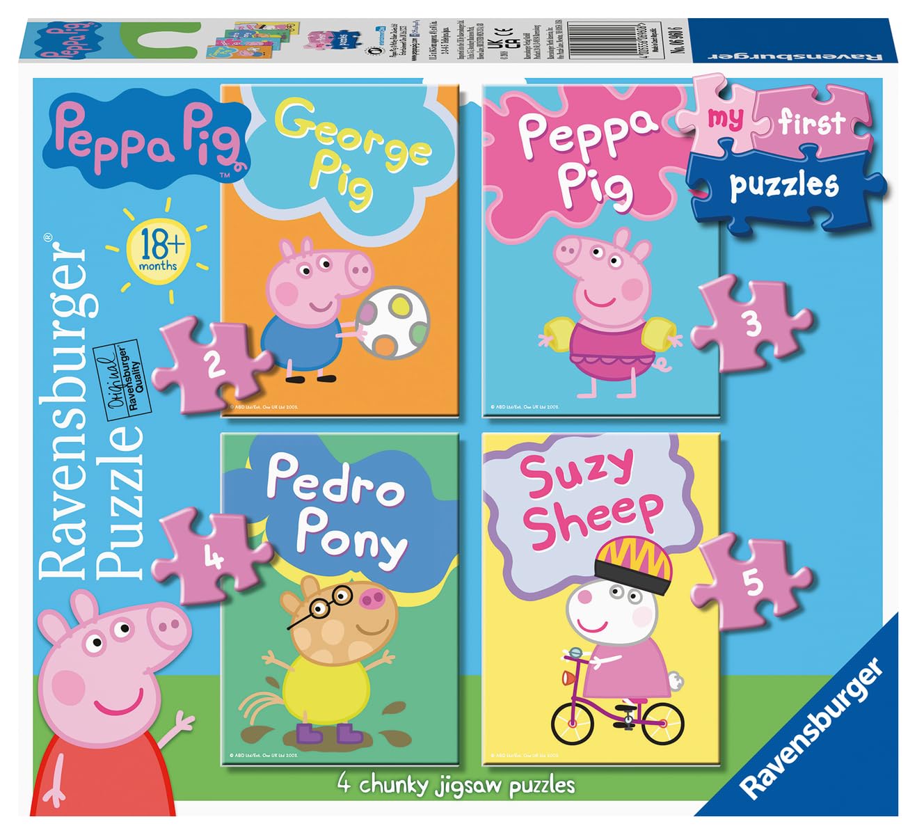 Ravensburger Peppa Pig My First Jigsaw Puzzles - 2, 3, 4 & 5 Pieces for Toddlers 18 Months+