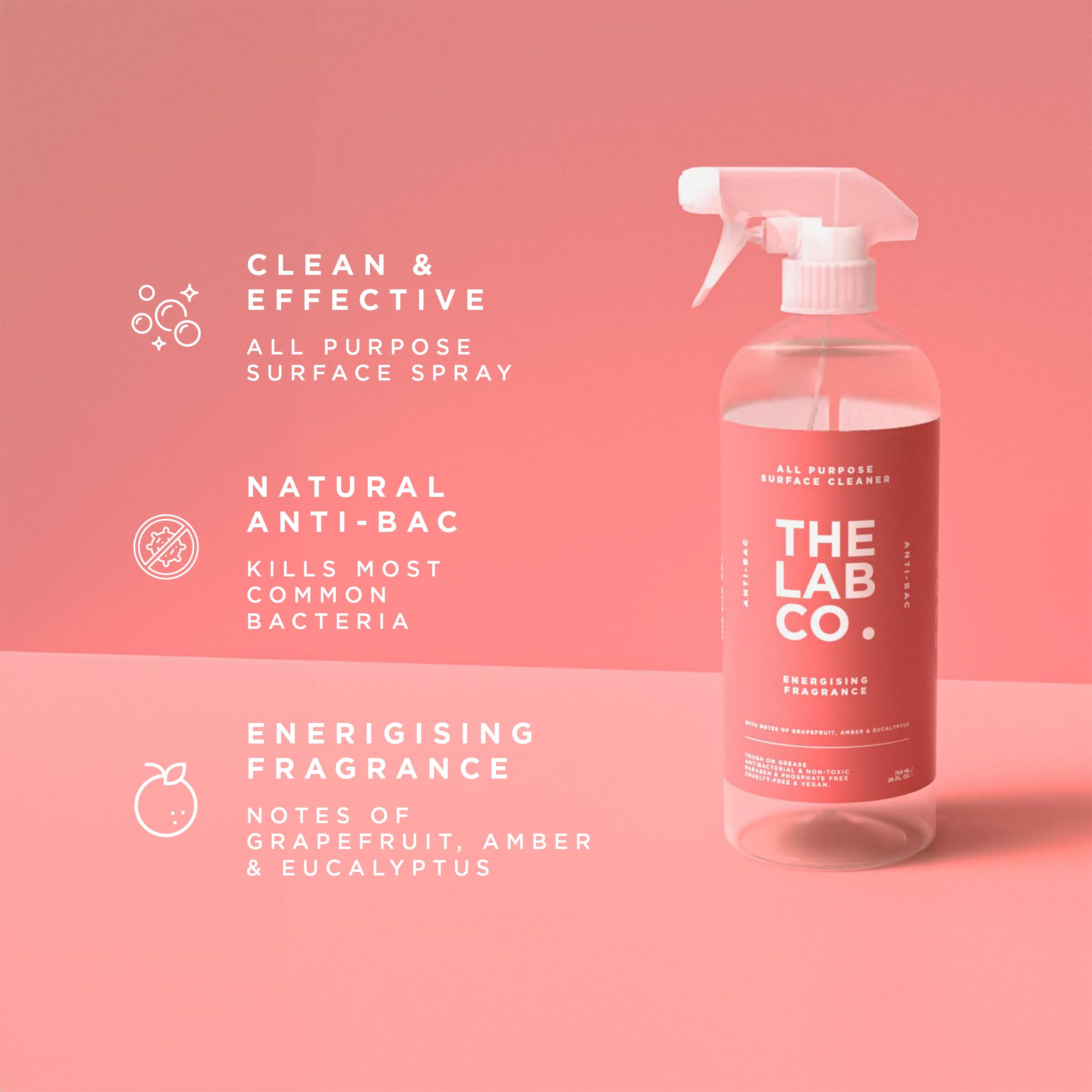 The Lab Co. Antibacterial All Purpose Cleaner - Multi Surface, Streak Free | 750 ml 3