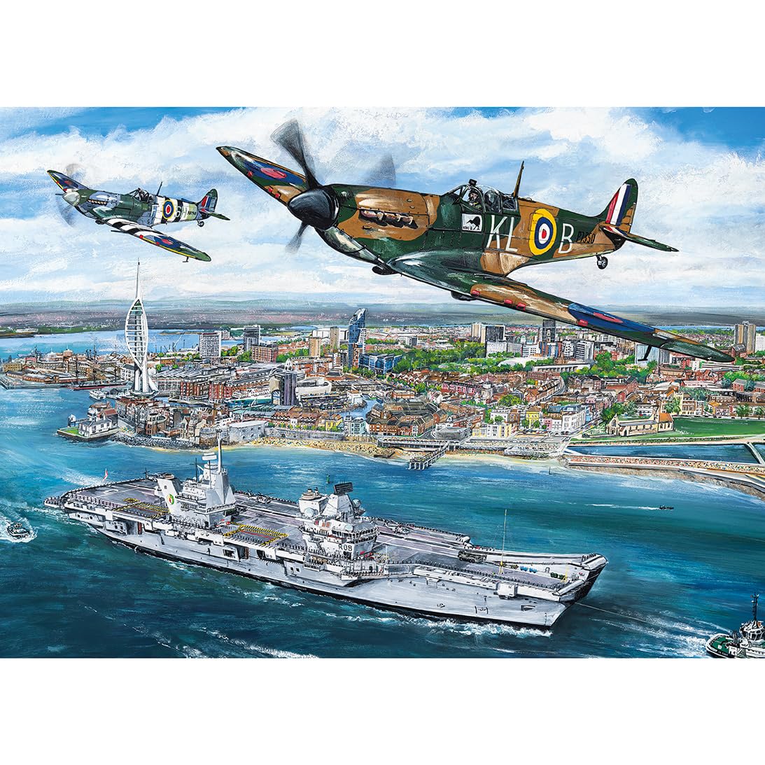 Gibsons Portsmouth Flypast 1000 Piece Jigsaw Puzzle for Adults | Historic D-Day Tribute 4