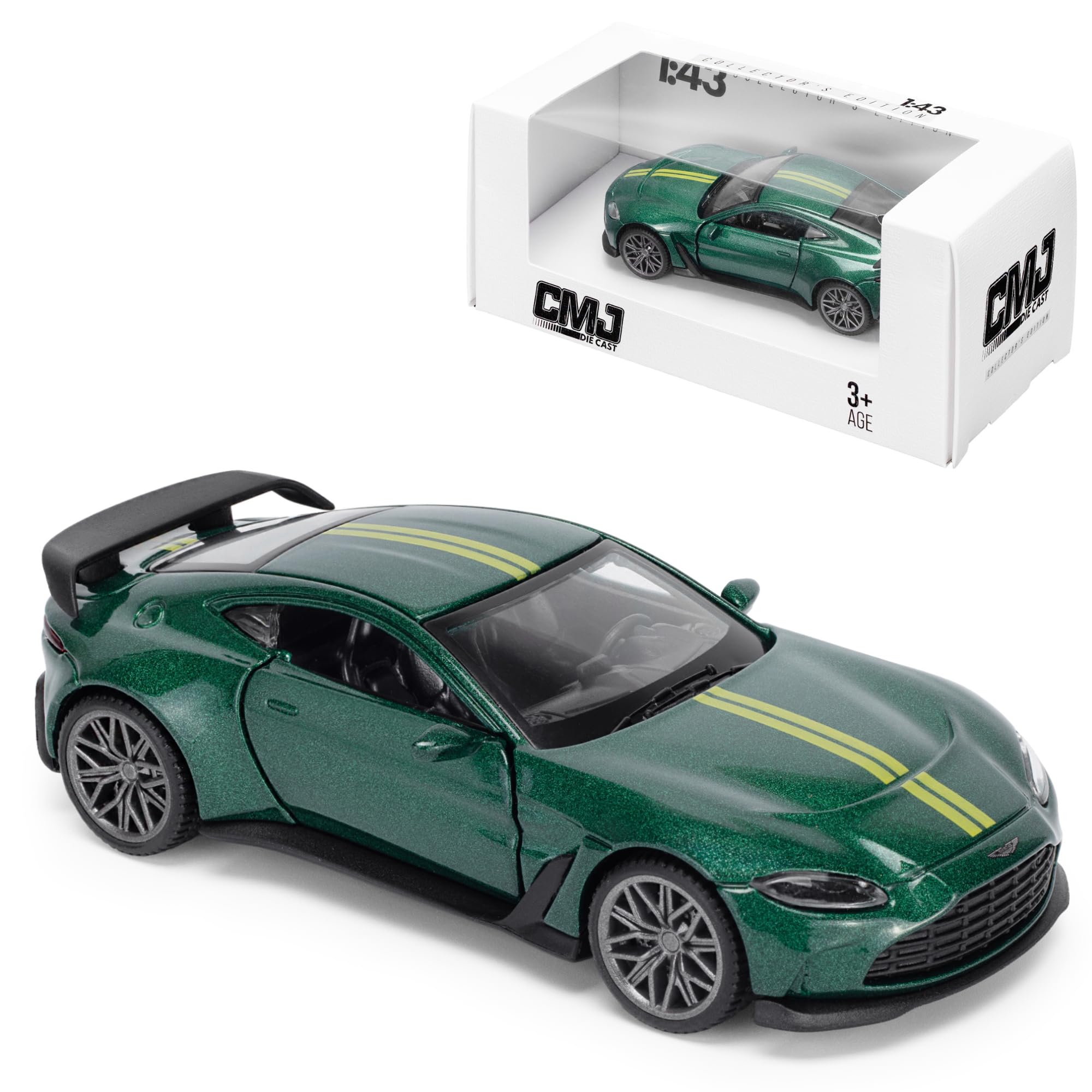 Aston Martin V12 Vantage 1:43 Die-Cast Model Car - Green | Officially Licensed Collectible