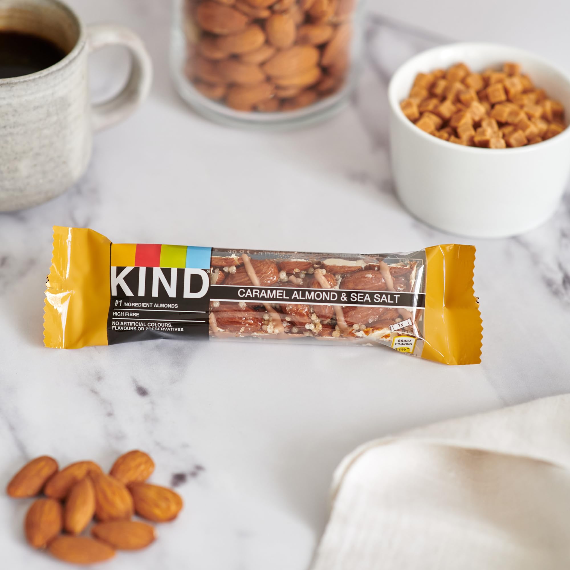 KIND - Caramel Almond & Sea Salt Gluten Free Snack Bars, High Fibre, No Artificial Ingredients, Multipack 12 x 40g 4