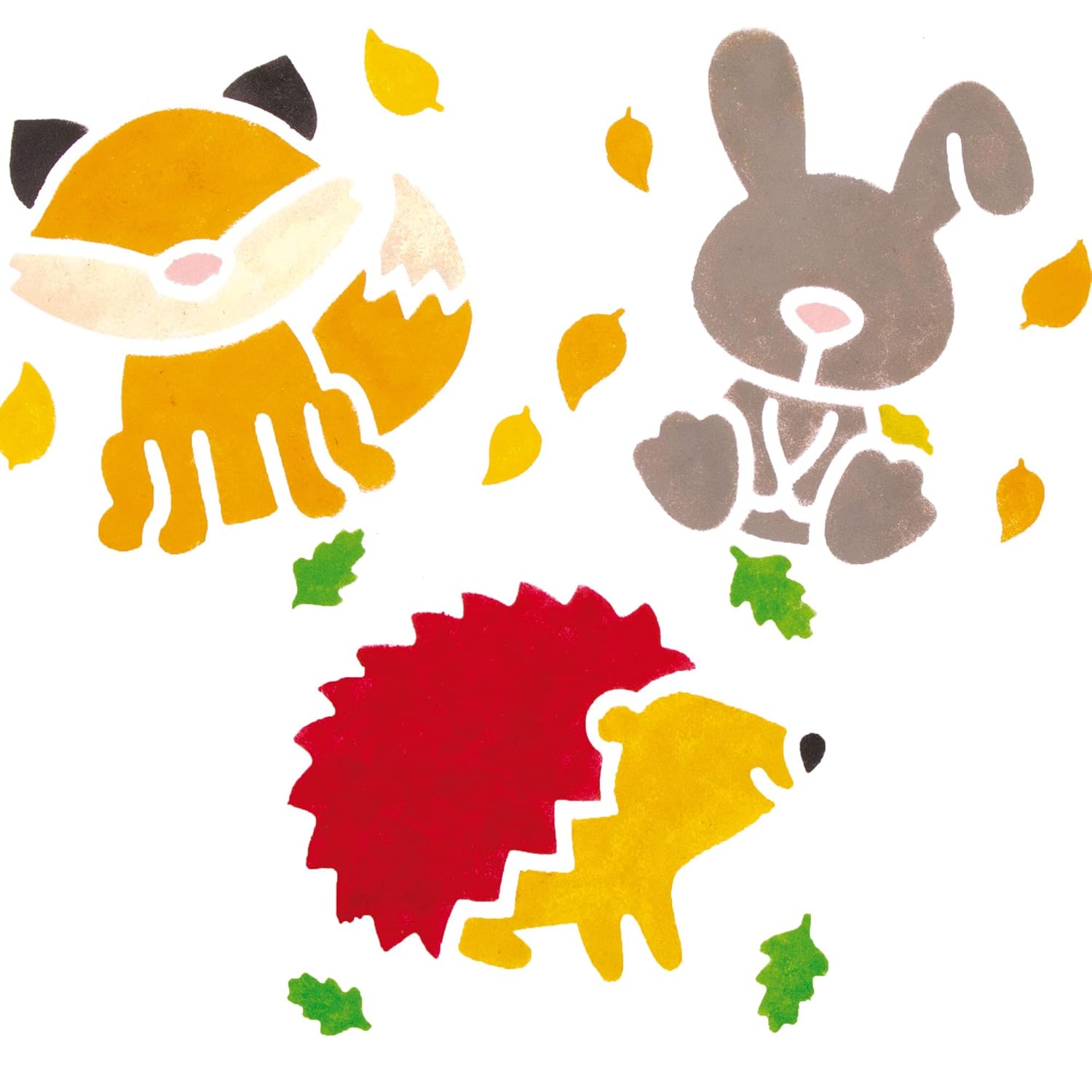 Baker Ross AW896 Woodland Animal Stencils - Arts and Crafts for Kids (Pack of 6), Brown & Green 3