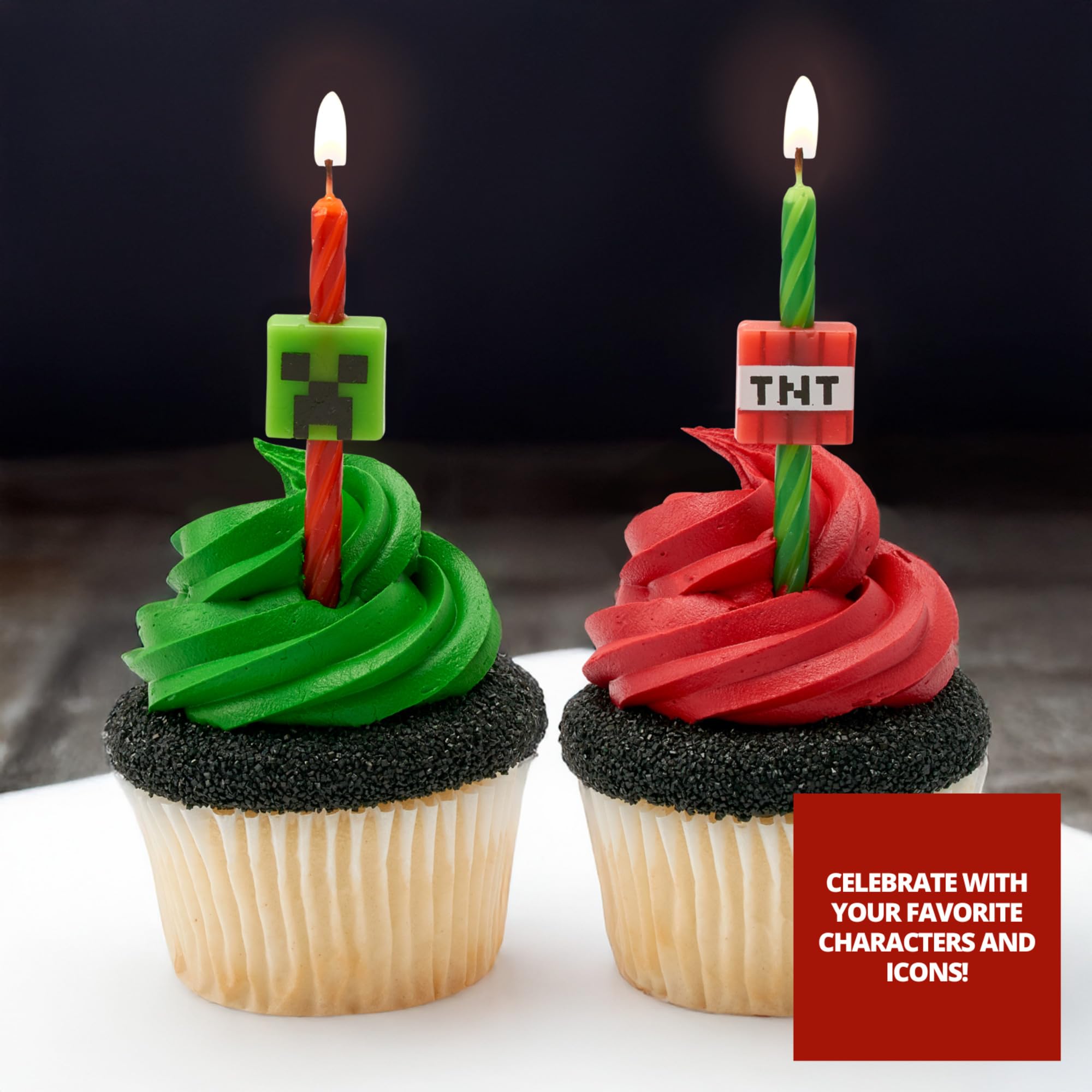 DecoPac Minecraft Birthday Cake Candles - 6 Pack | Food Safe Wax | Multicolor