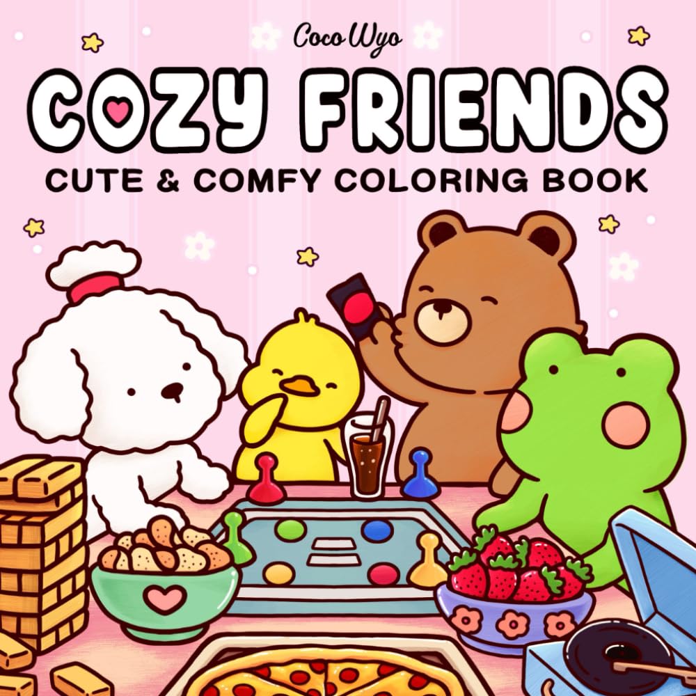 Cozy Friends - Super Cute Animal Coloring Book for Adults and Teens