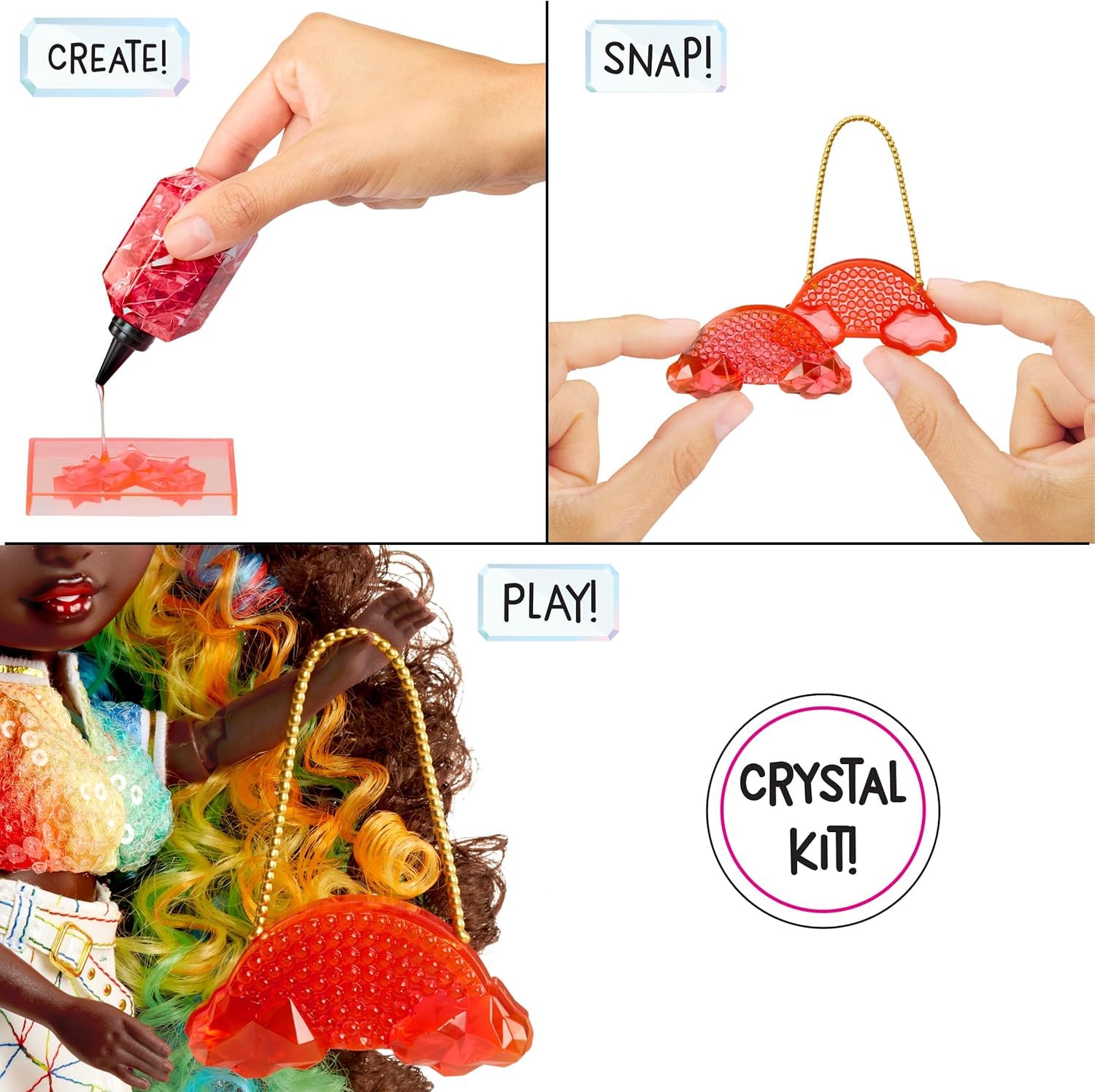 Rainbow High Creative Crystals Iris - 28 cm Fashion Doll with DIY Crystal Make It Kit 3