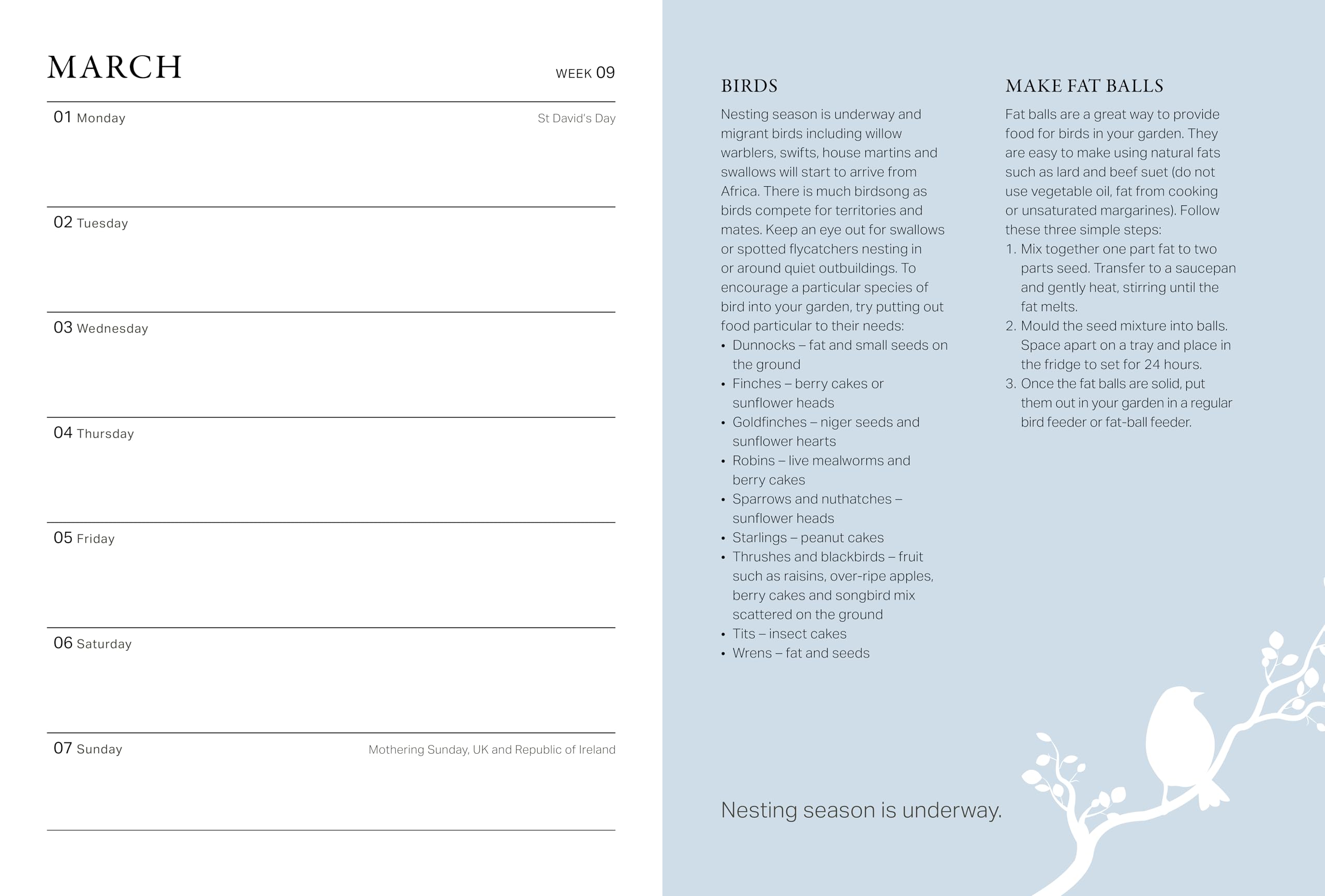 Frances Lincoln RHS Wild in the Garden Diary 2027 - Wildlife Gardening Companion | Week-to-View 4