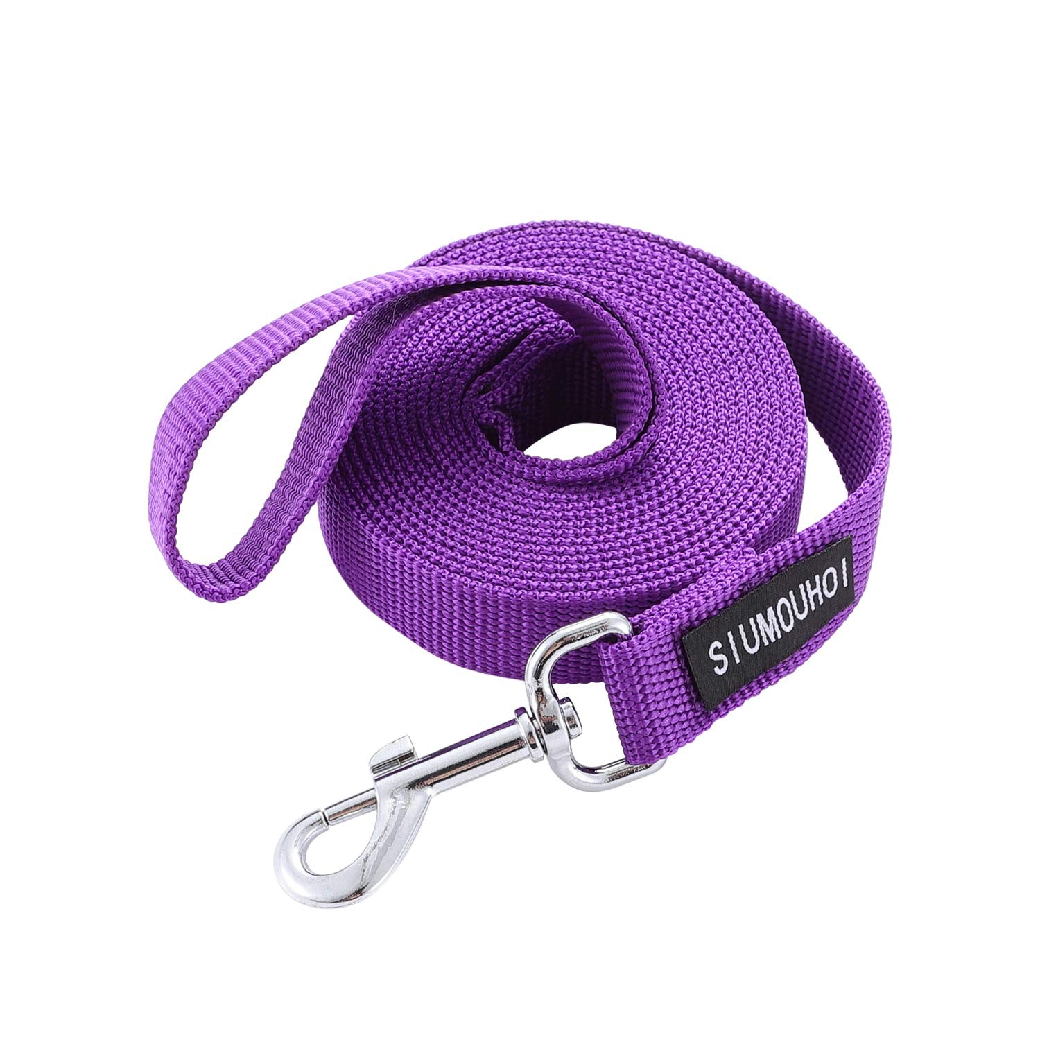 Siumouhoi Nylon Dog Training Leash - 1 Inch Wide, 10 Feet Long, Purple