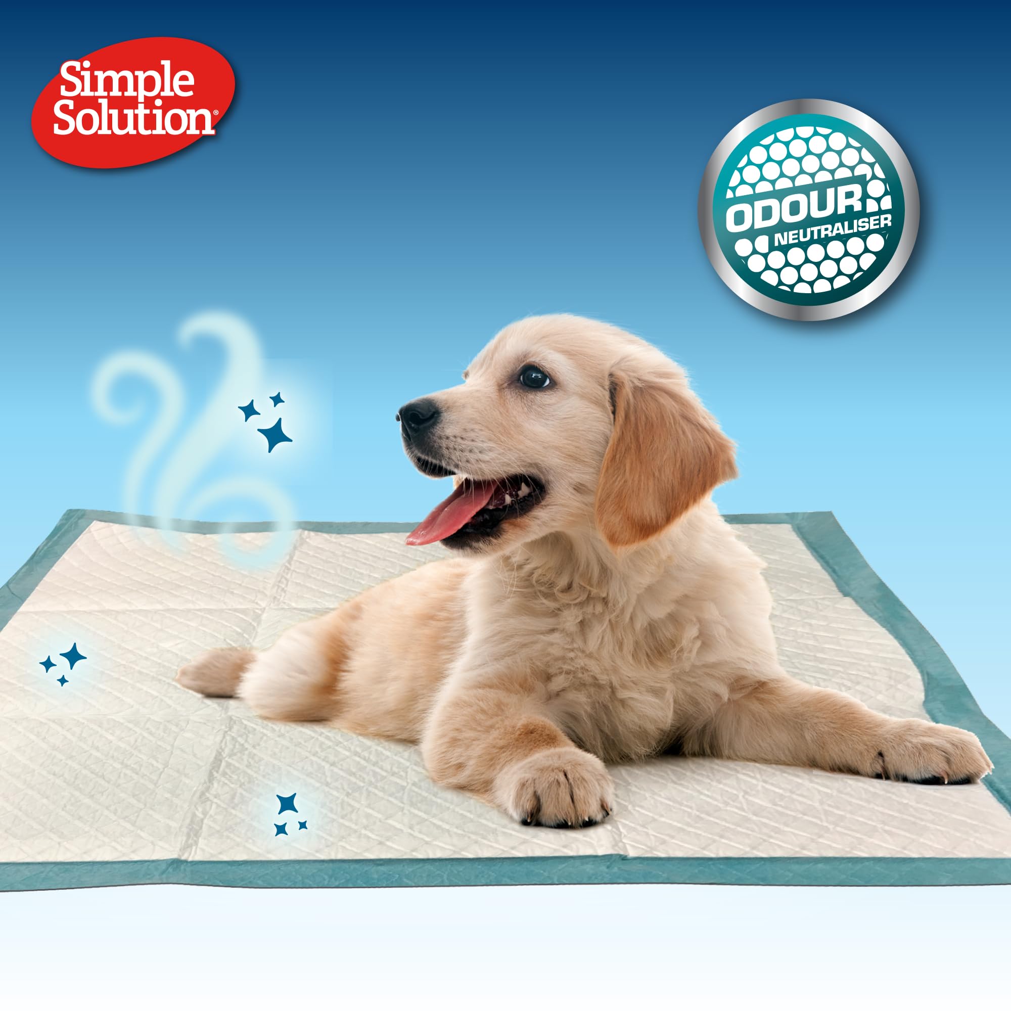 Simple Solution Absorbent Premium Dog Training Pads - 14 Pack | Insta-Shield Odour Control 7