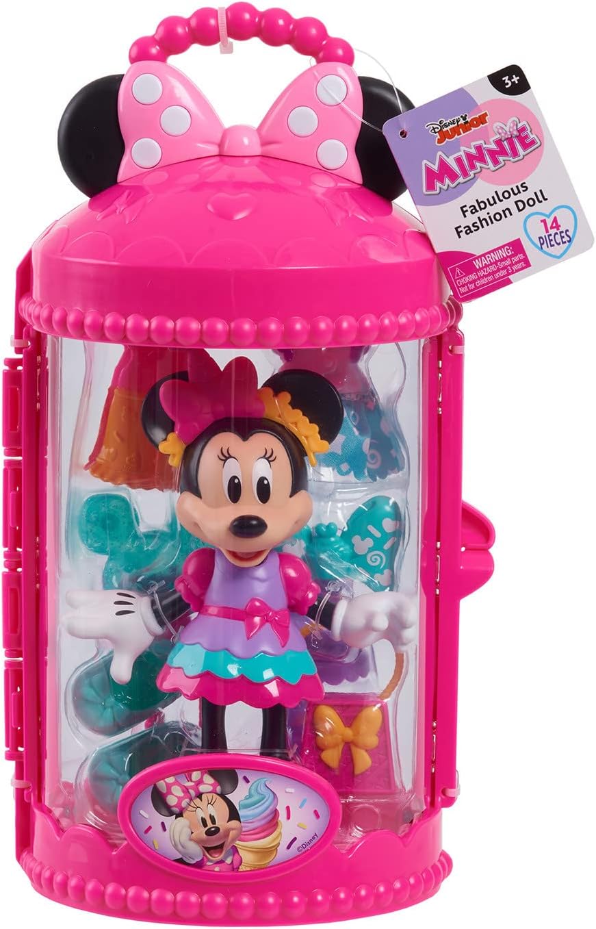 Disney Junior Minnie Mouse Fabulous Fashion Doll - Sweet Party Playset for Ages 3+ 6