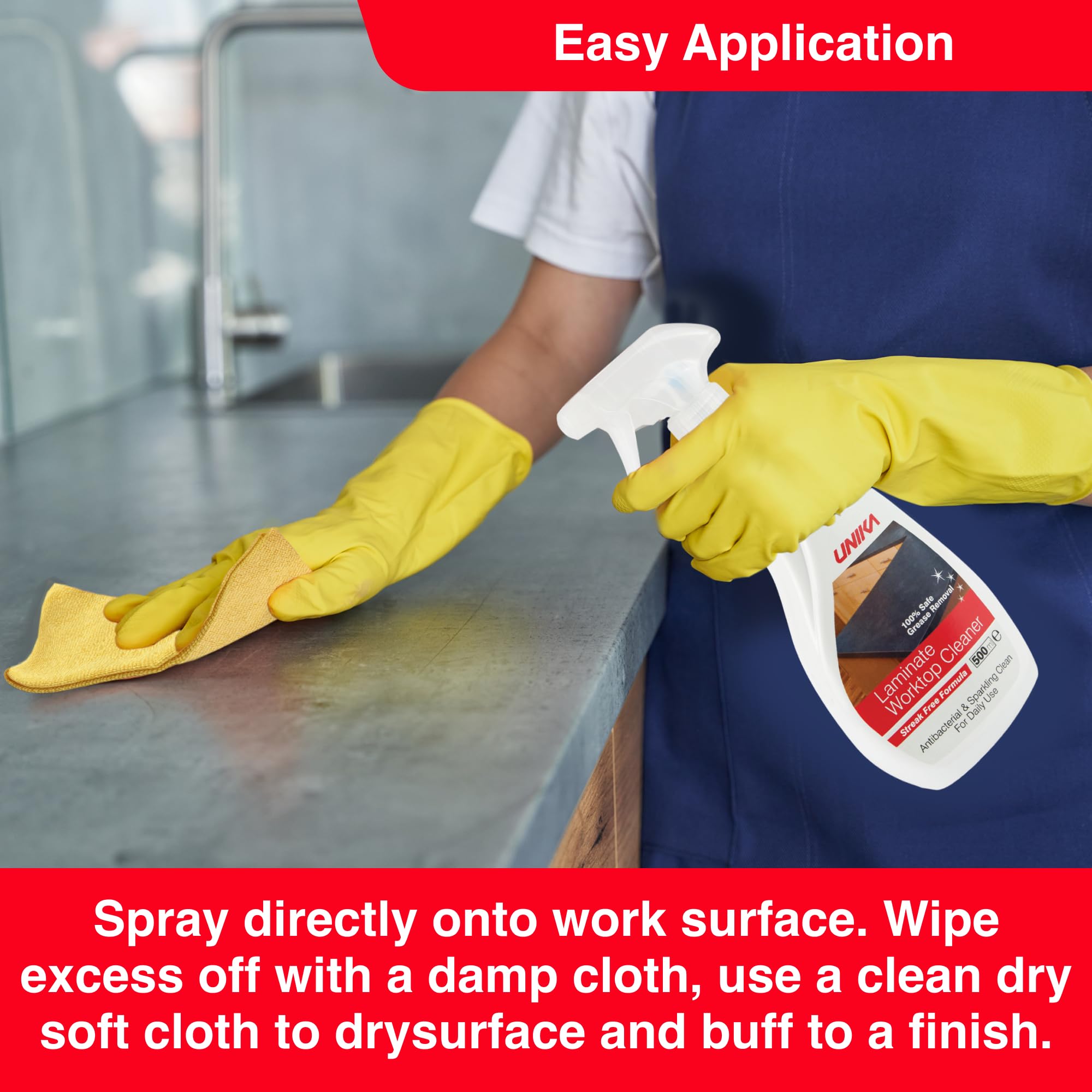 Unika Laminate & Antibacterial Surface Cleaner Spray - 500ml | Non-Abrasive | Biodegradable