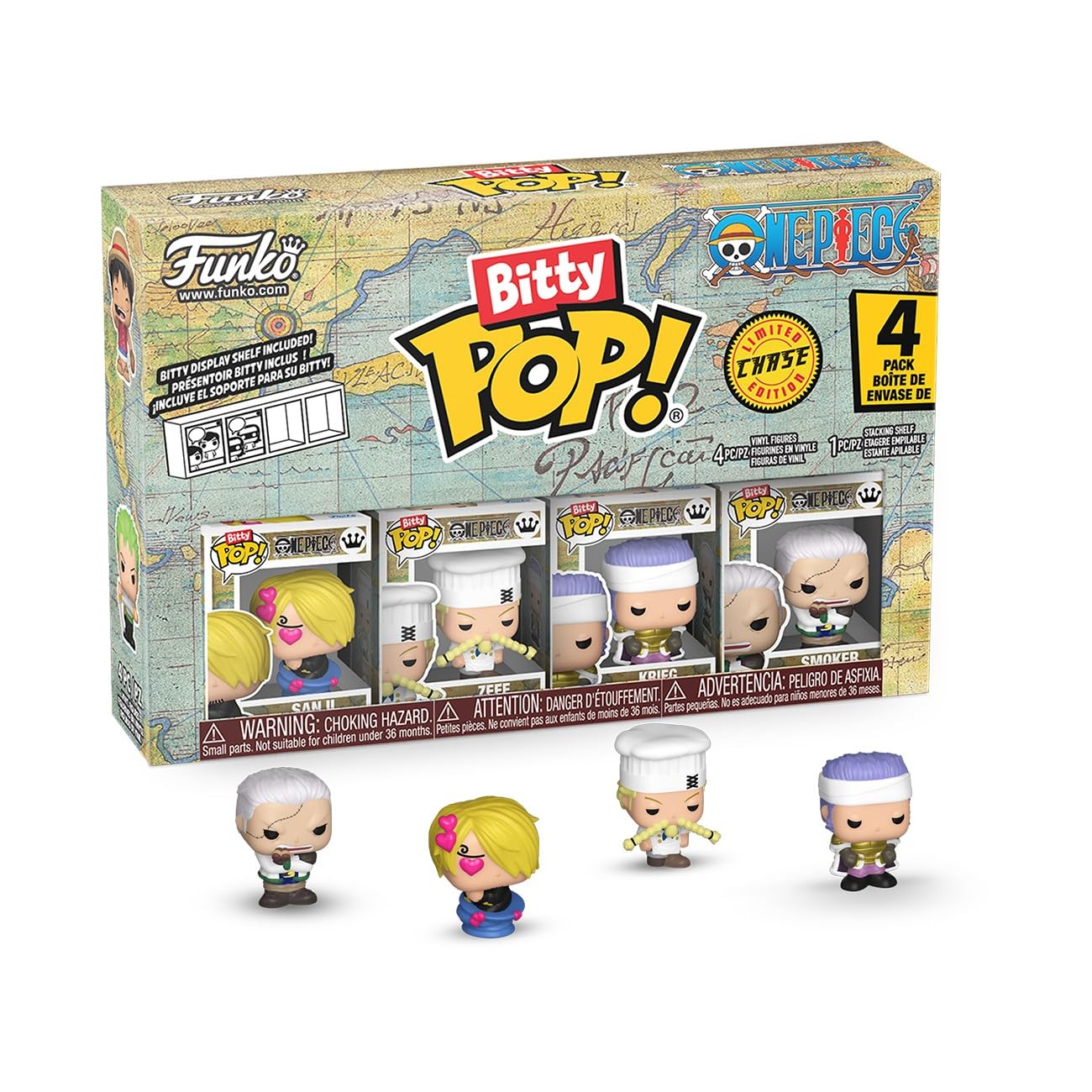 Funko Bitty Pop! One Piece - Sanji - 4 Pack with Rare Chase Variants