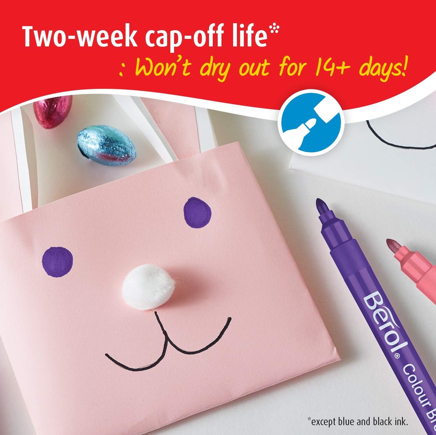 Berol Felt Tip Pens - Washable Broad Tip Markers for Kids, 42-Pack 7