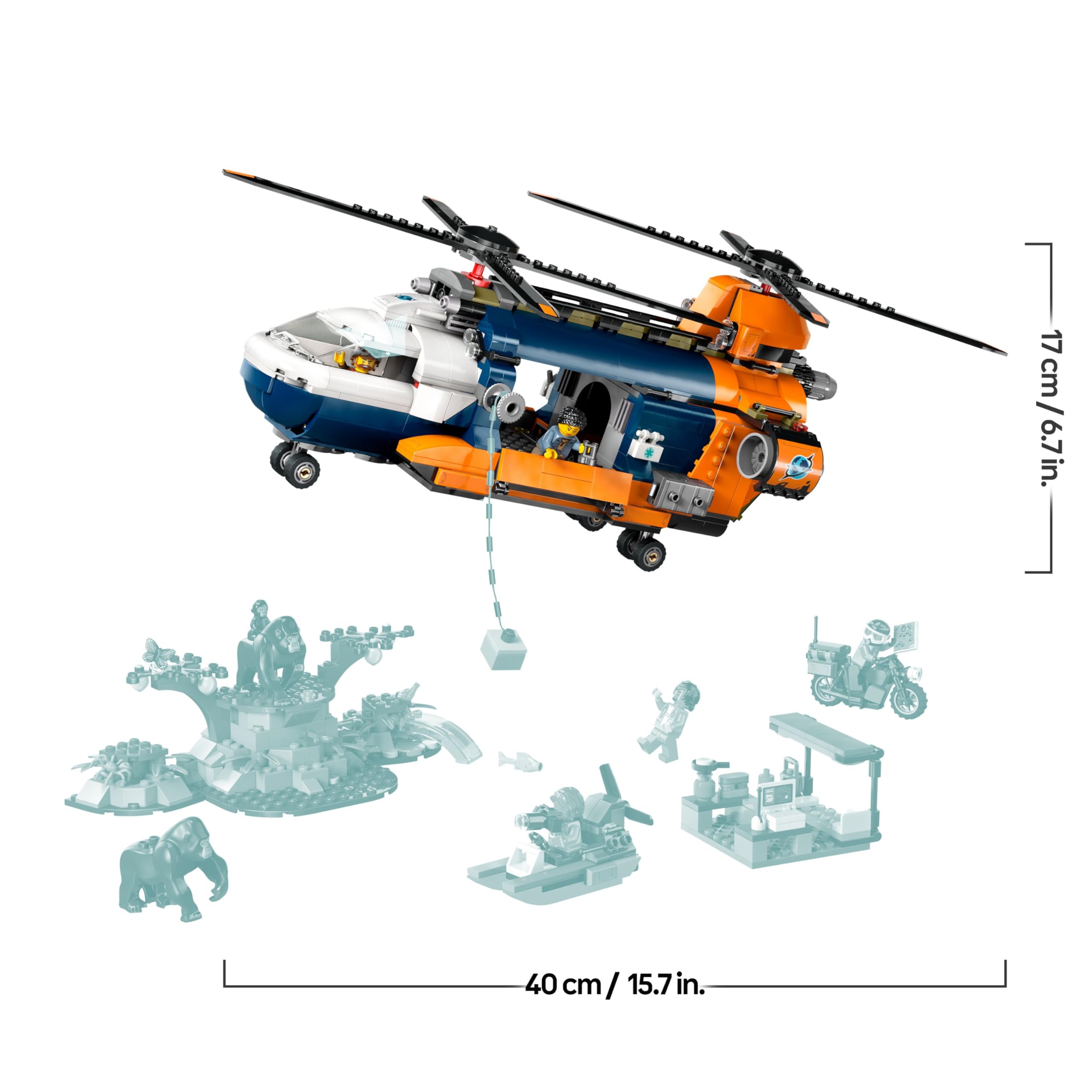 LEGO City Jungle Explorer Helicopter at Base Camp - Building Toy Playset for Kids 8+ 15